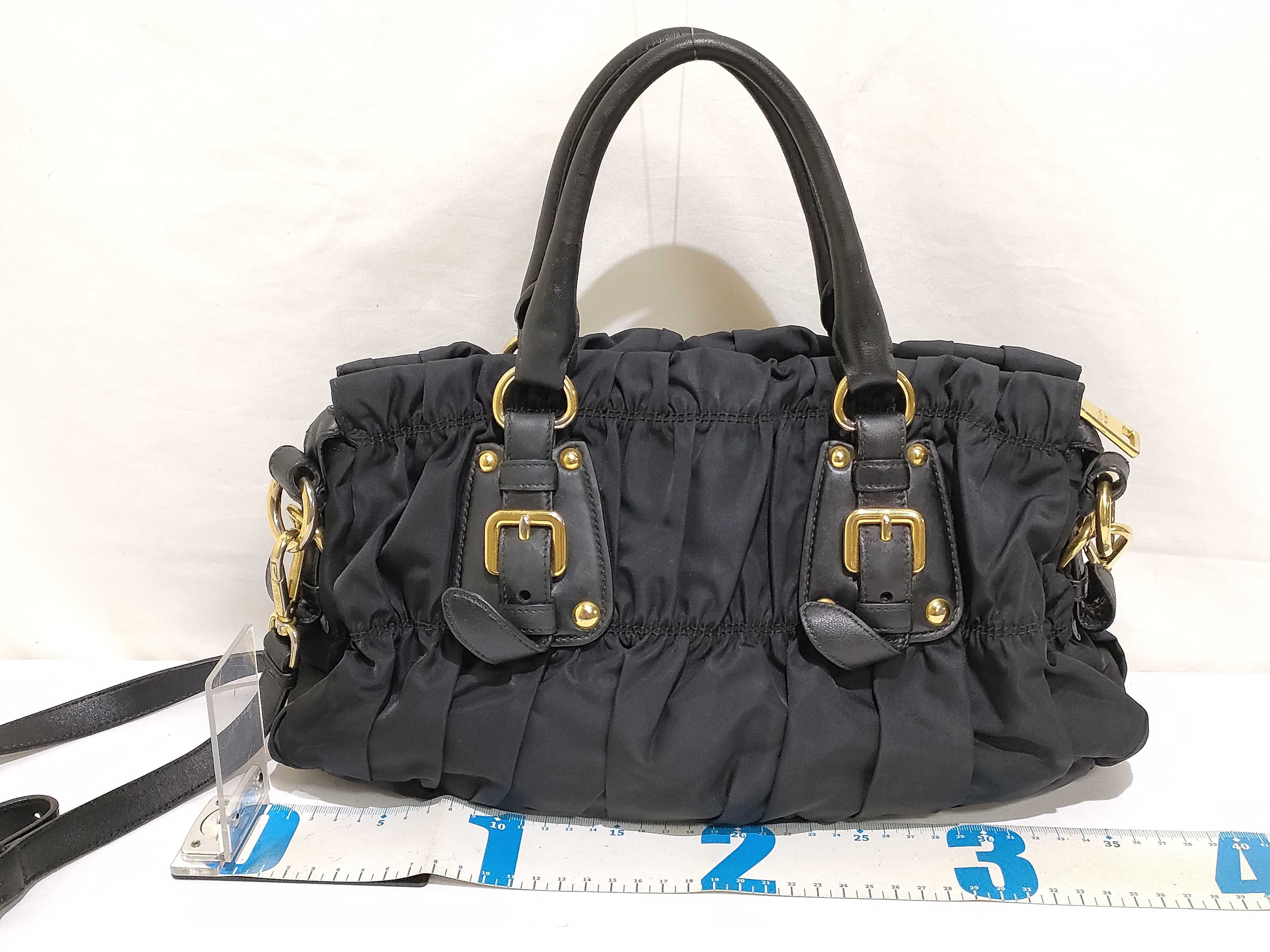 Nylon Gathered 2-Way Handbag Shoulder Bag — view 2