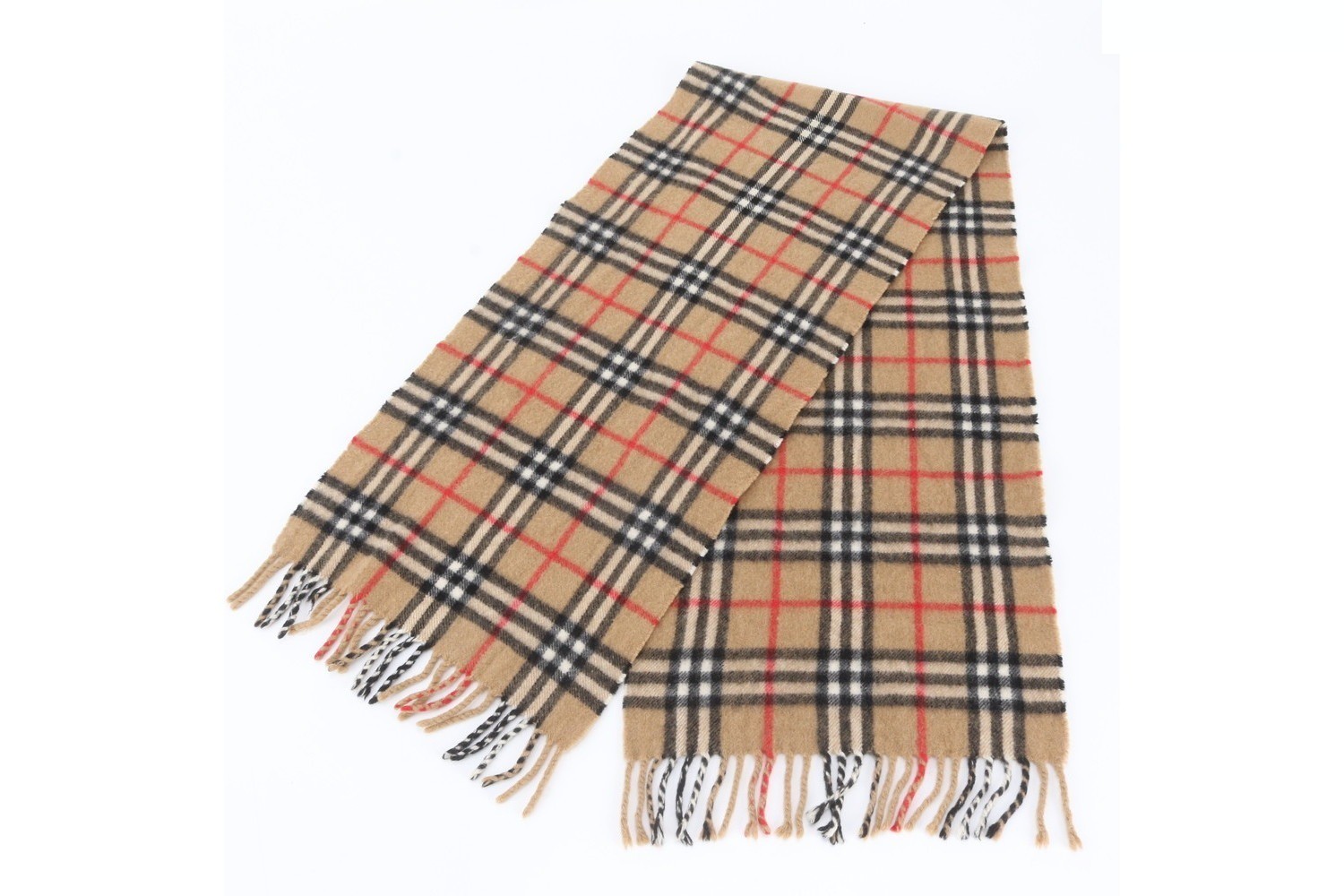 100% Cashmere Check Pattern Scarf — view 2
