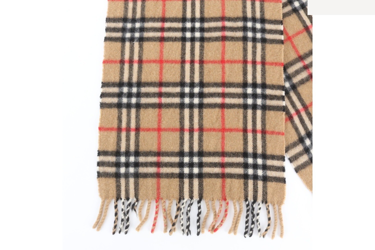 100% Cashmere Check Pattern Scarf — view 3