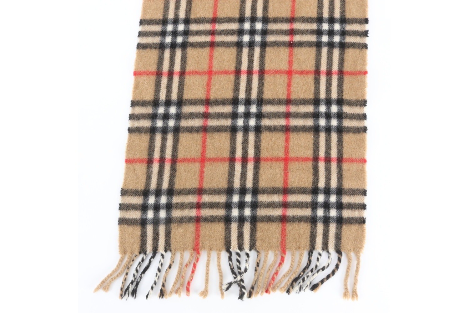 100% Cashmere Check Pattern Scarf — view 4