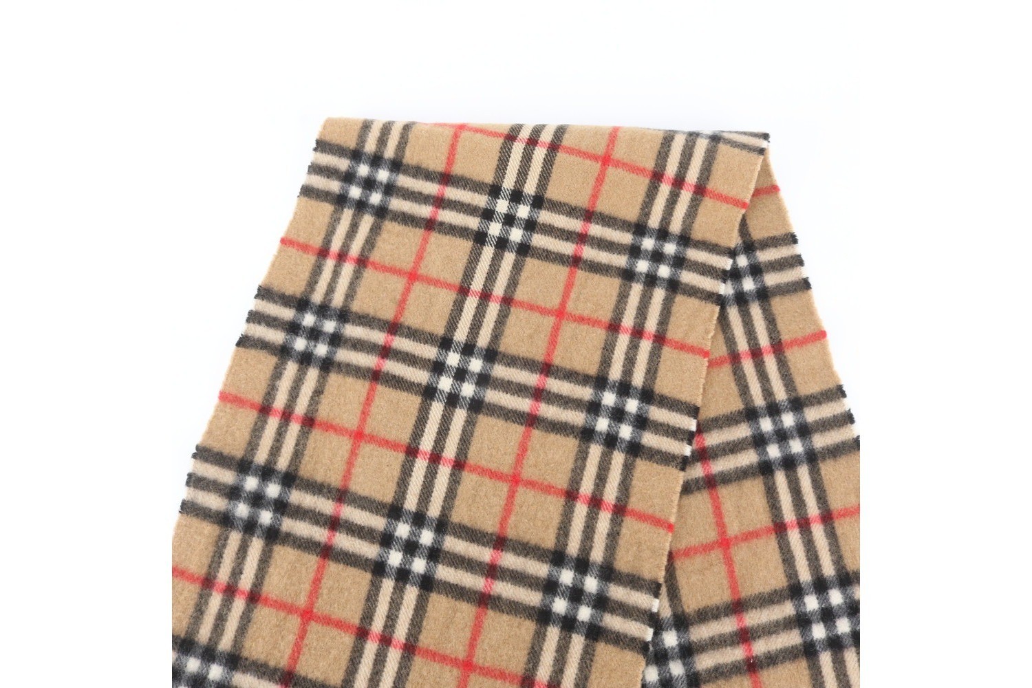 100% Cashmere Check Pattern Scarf — view 5
