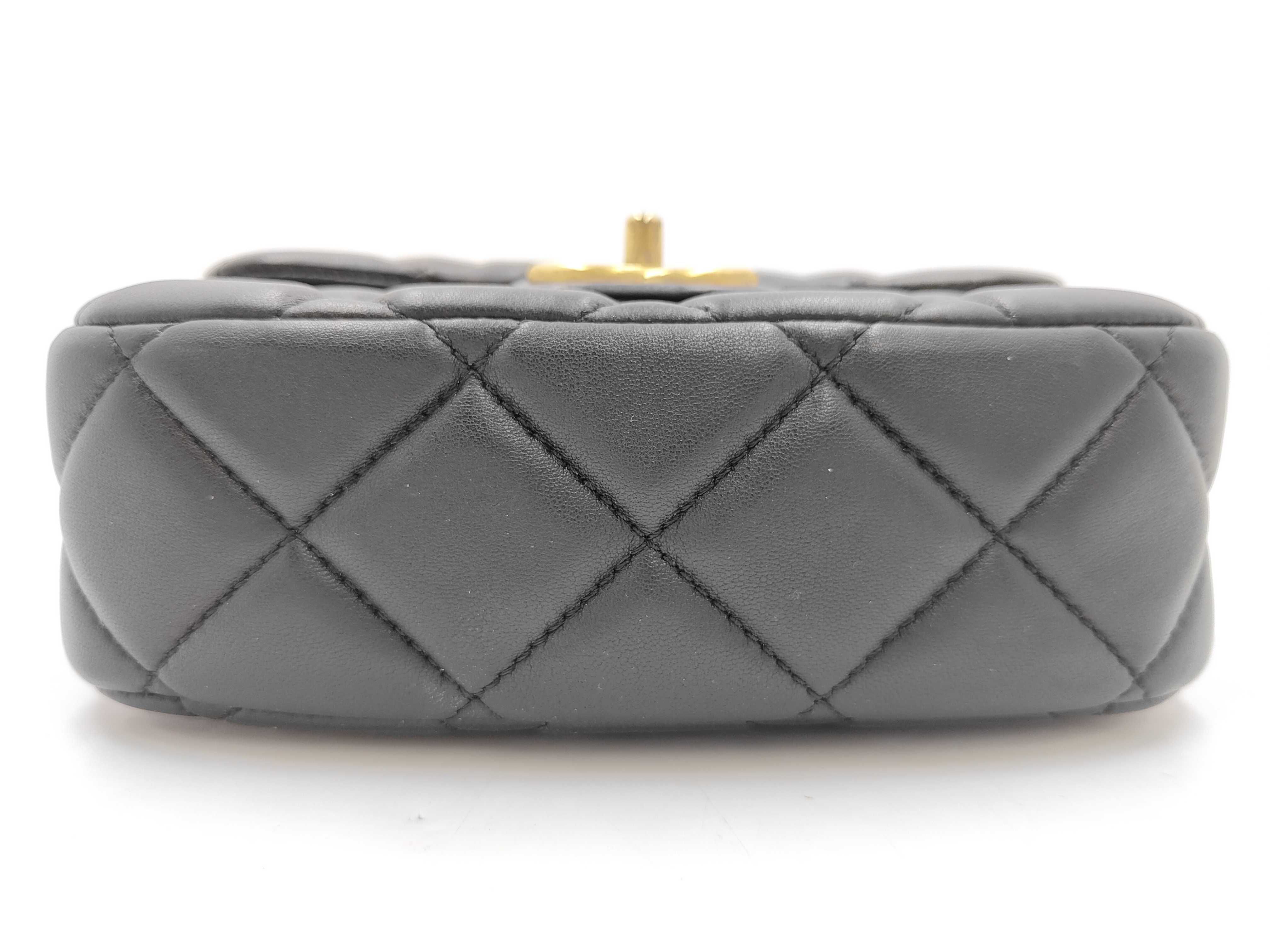 Black Lambskin Shoulder Bag — view 7