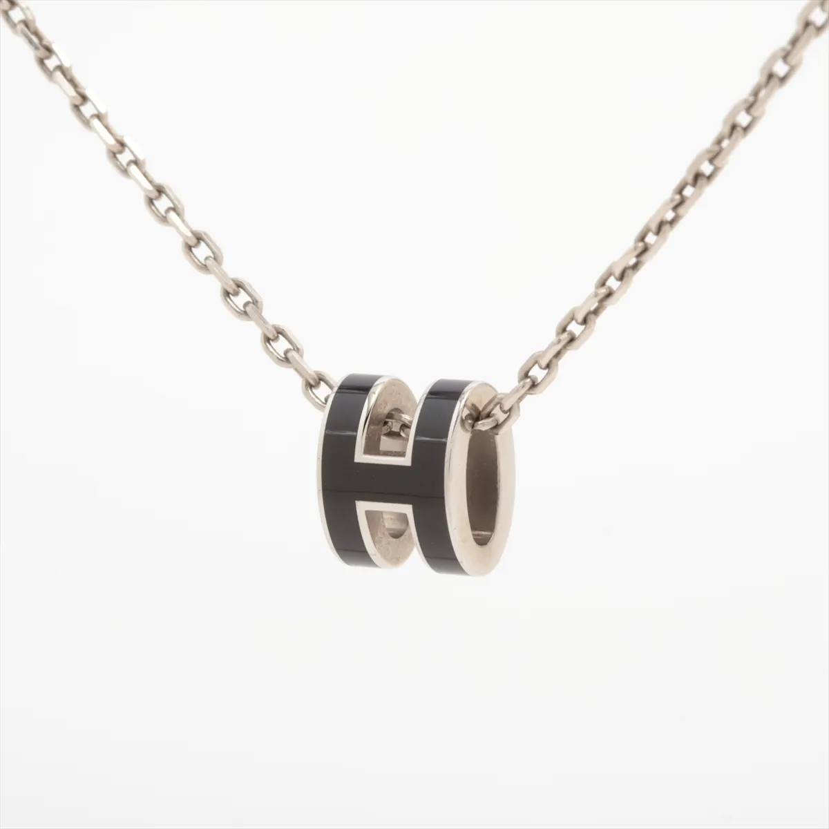 Mini Pop H GD1202 Necklace GP Silver x Black. Shows signs of wear including — view 2