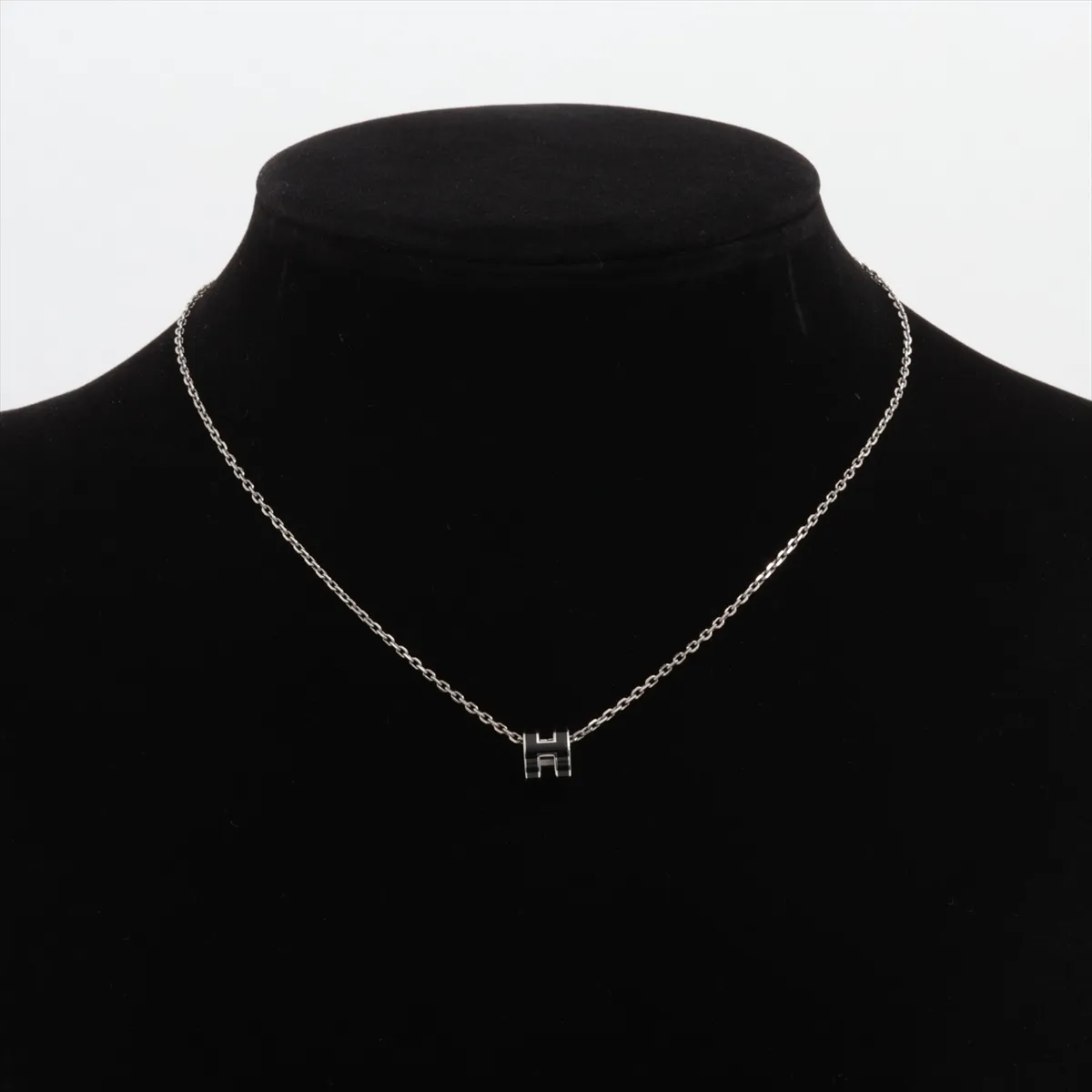 Mini Pop H GD1202 Necklace GP Silver x Black. Shows signs of wear including — view 5