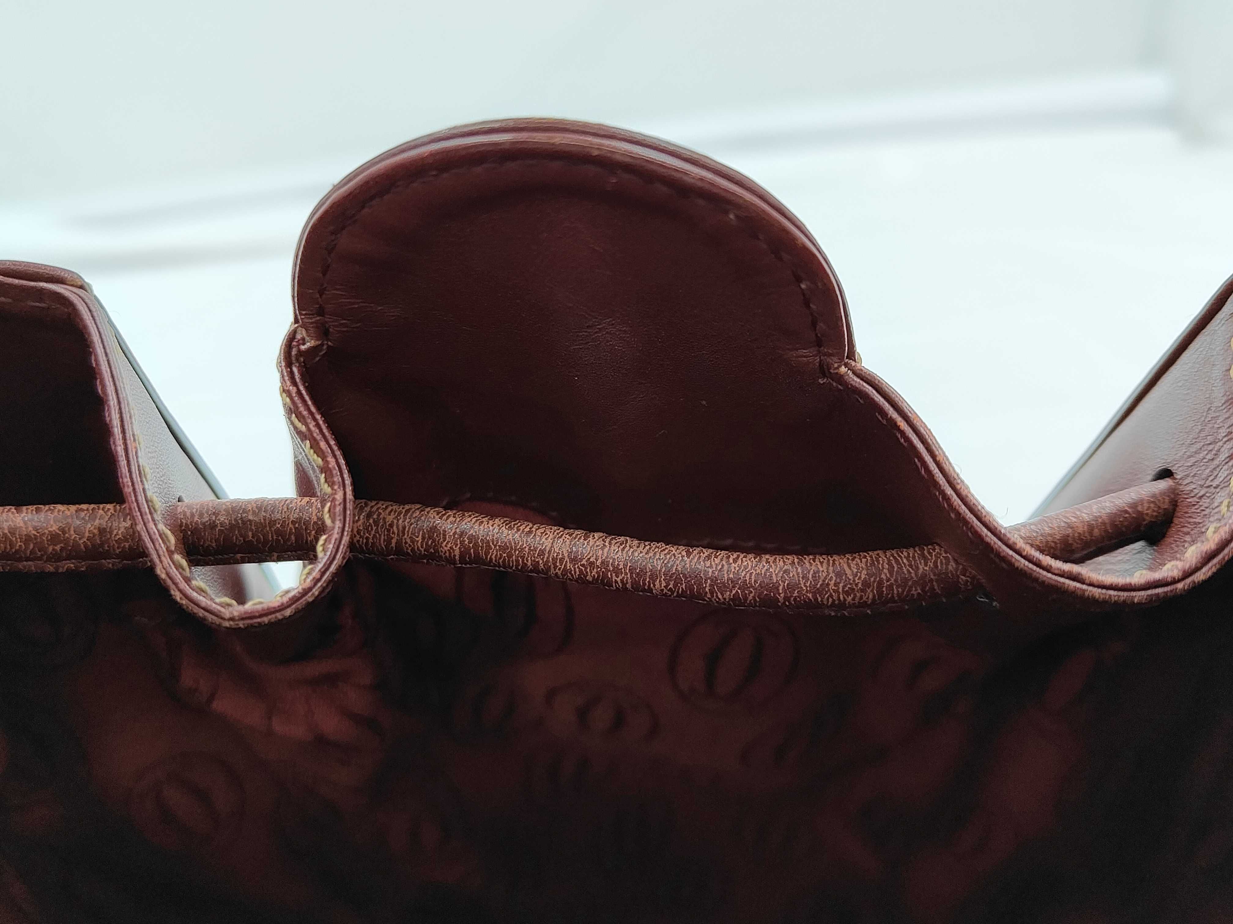 Must Line Shoulder Bag, Drawstring, Leather, Bordeaux, with Dust Bag. — view 8