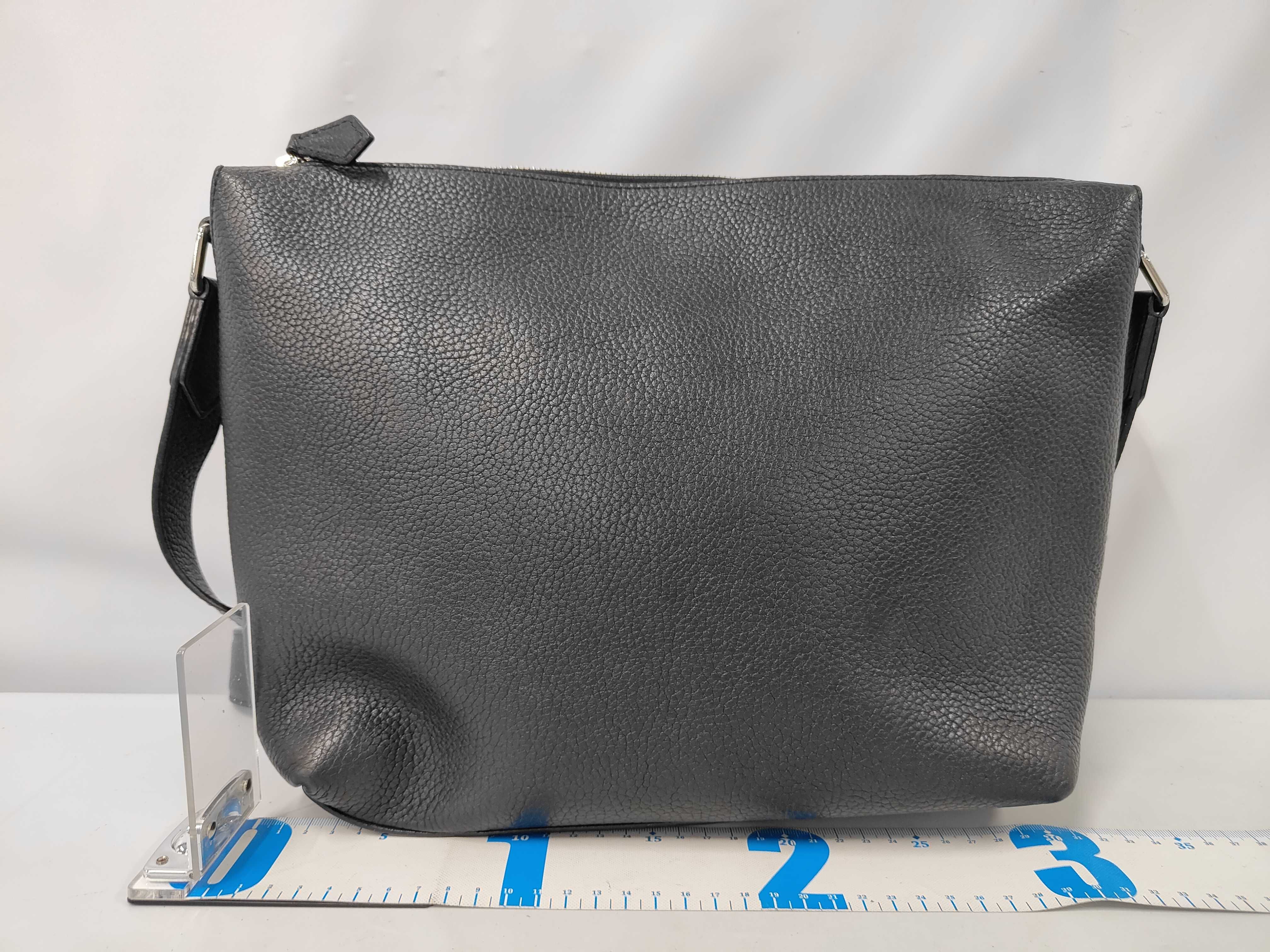Noir Black Taurillon Leather Armand Messenger PM Shoulder Bag — view 2
