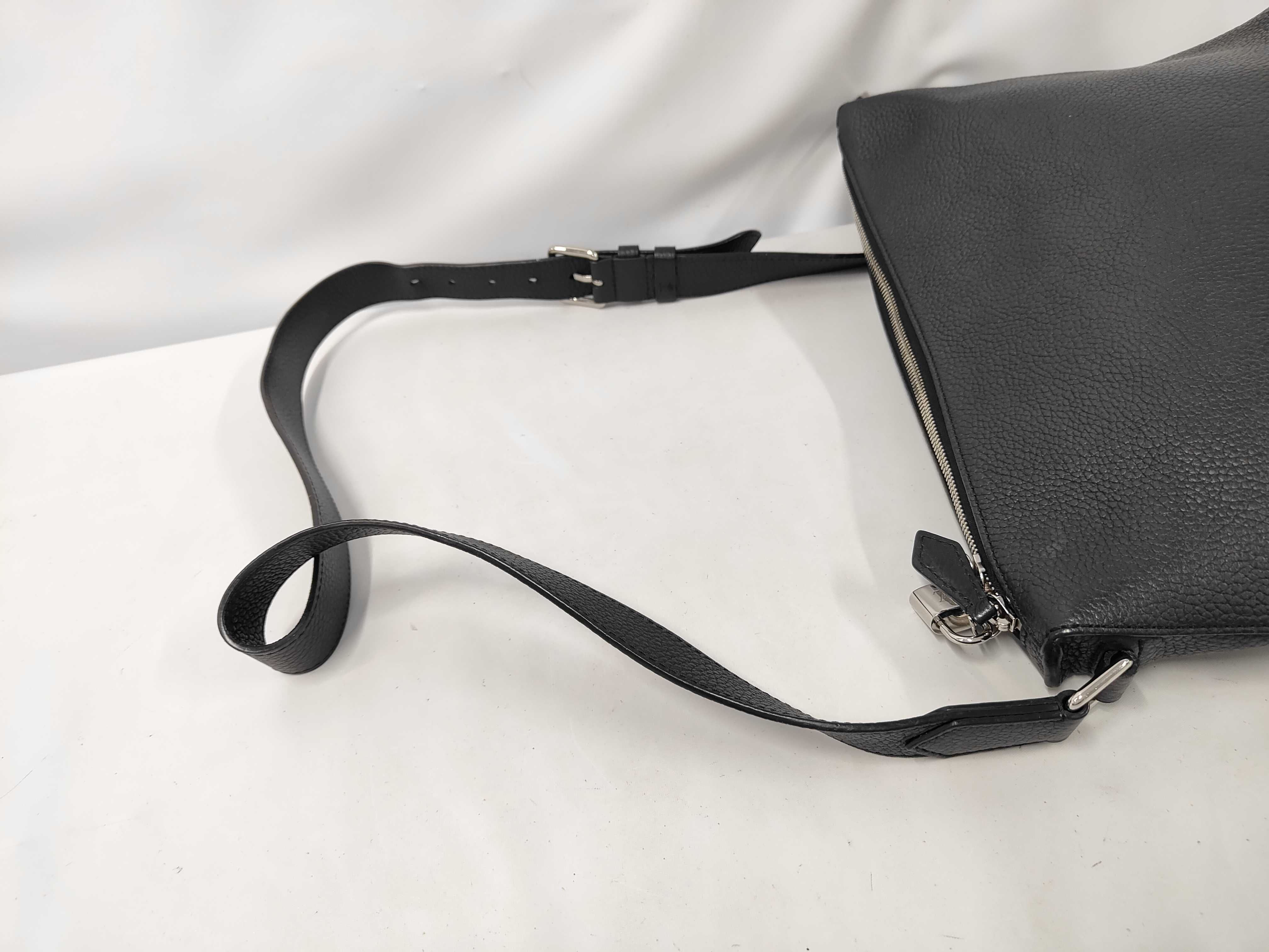 Noir Black Taurillon Leather Armand Messenger PM Shoulder Bag — view 5