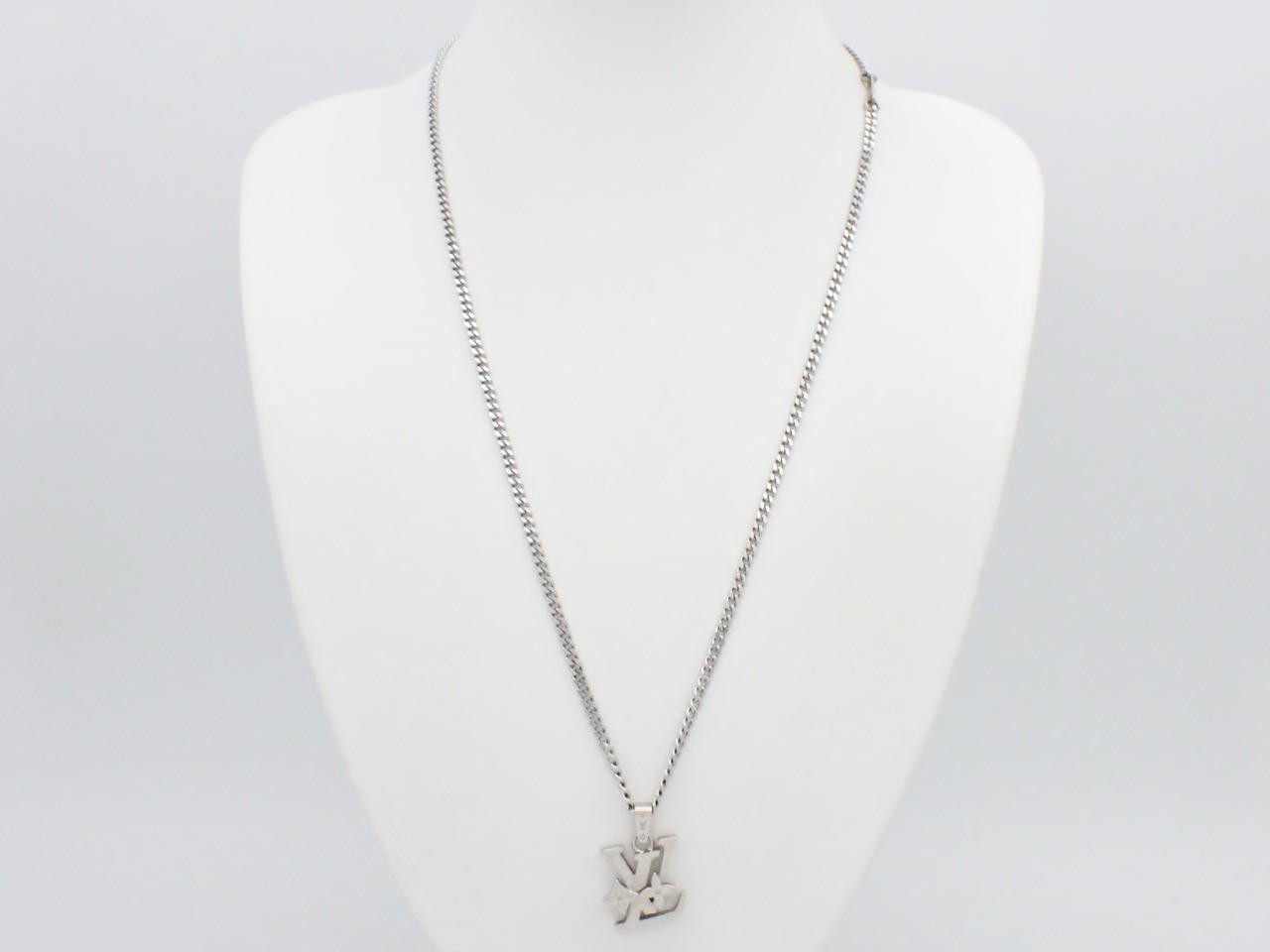 Monogram Row Necklace, Silver, Chain approx. 54cm — view 3