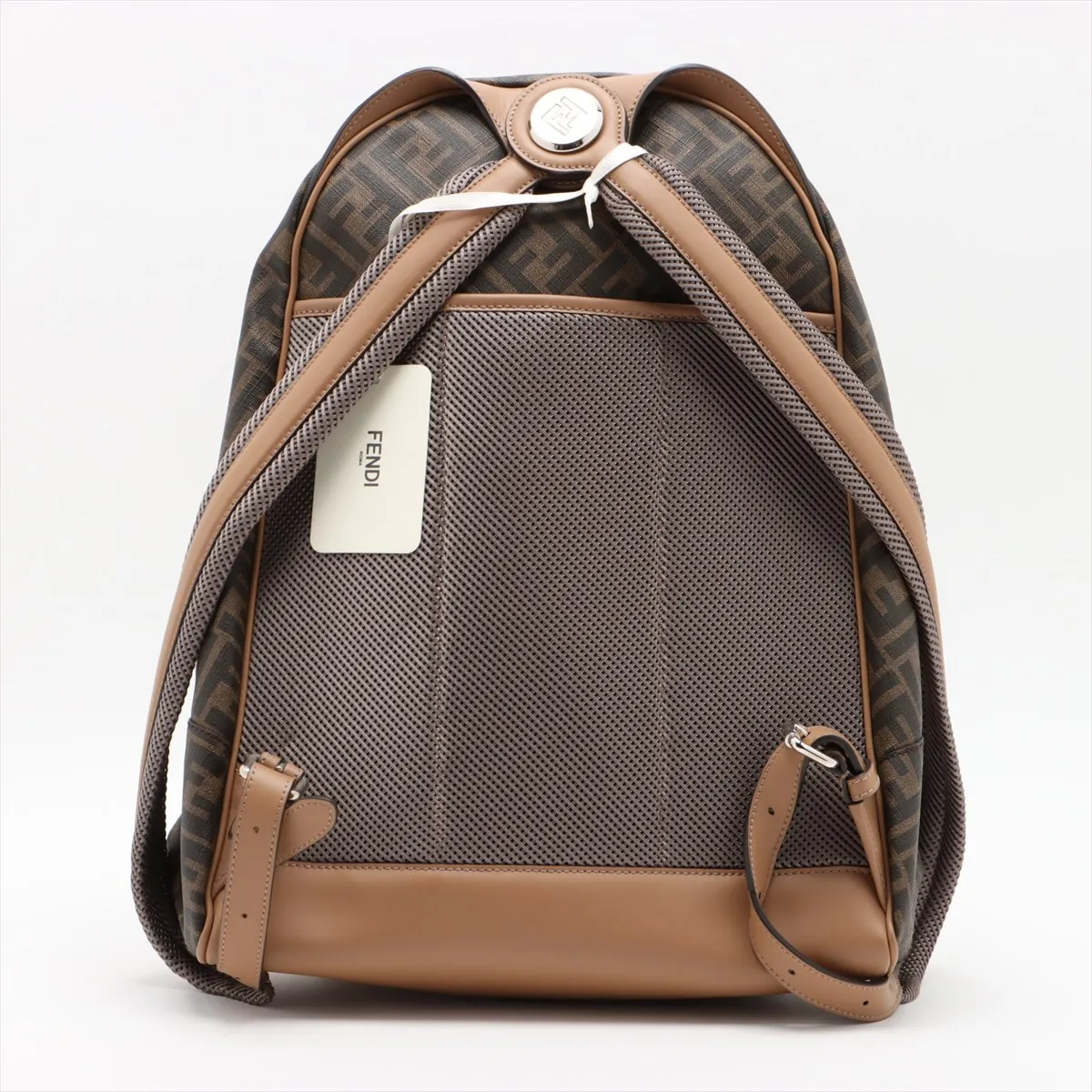 Zucca PVC x Leather Backpack/Rucksack Brown 7VZ076 F Mark — view 2
