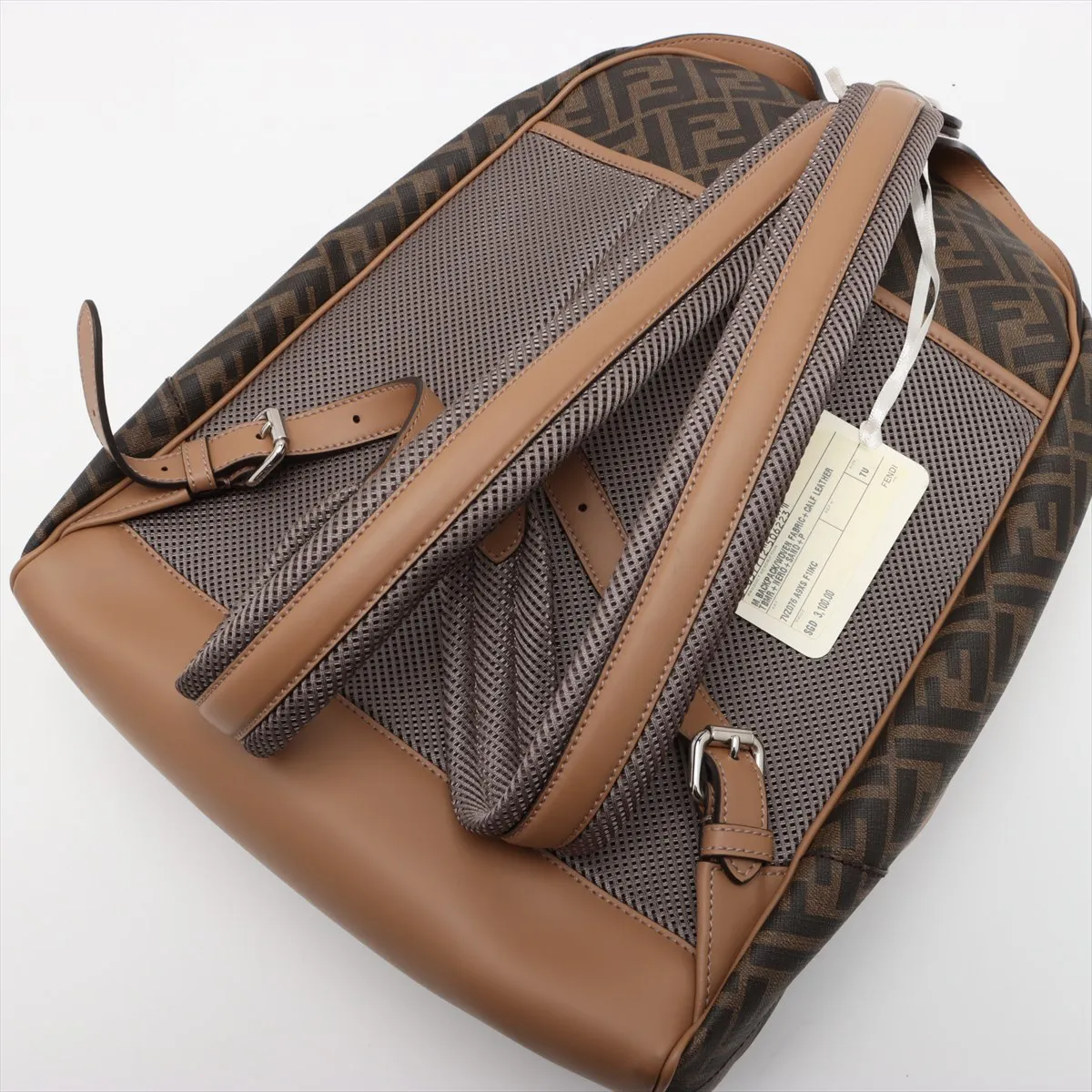 Zucca PVC x Leather Backpack/Rucksack Brown 7VZ076 F Mark — view 5