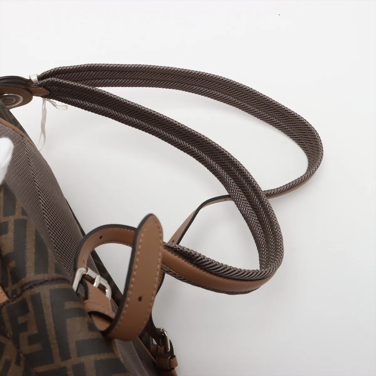 Zucca PVC x Leather Backpack/Rucksack Brown 7VZ076 F Mark — view 6