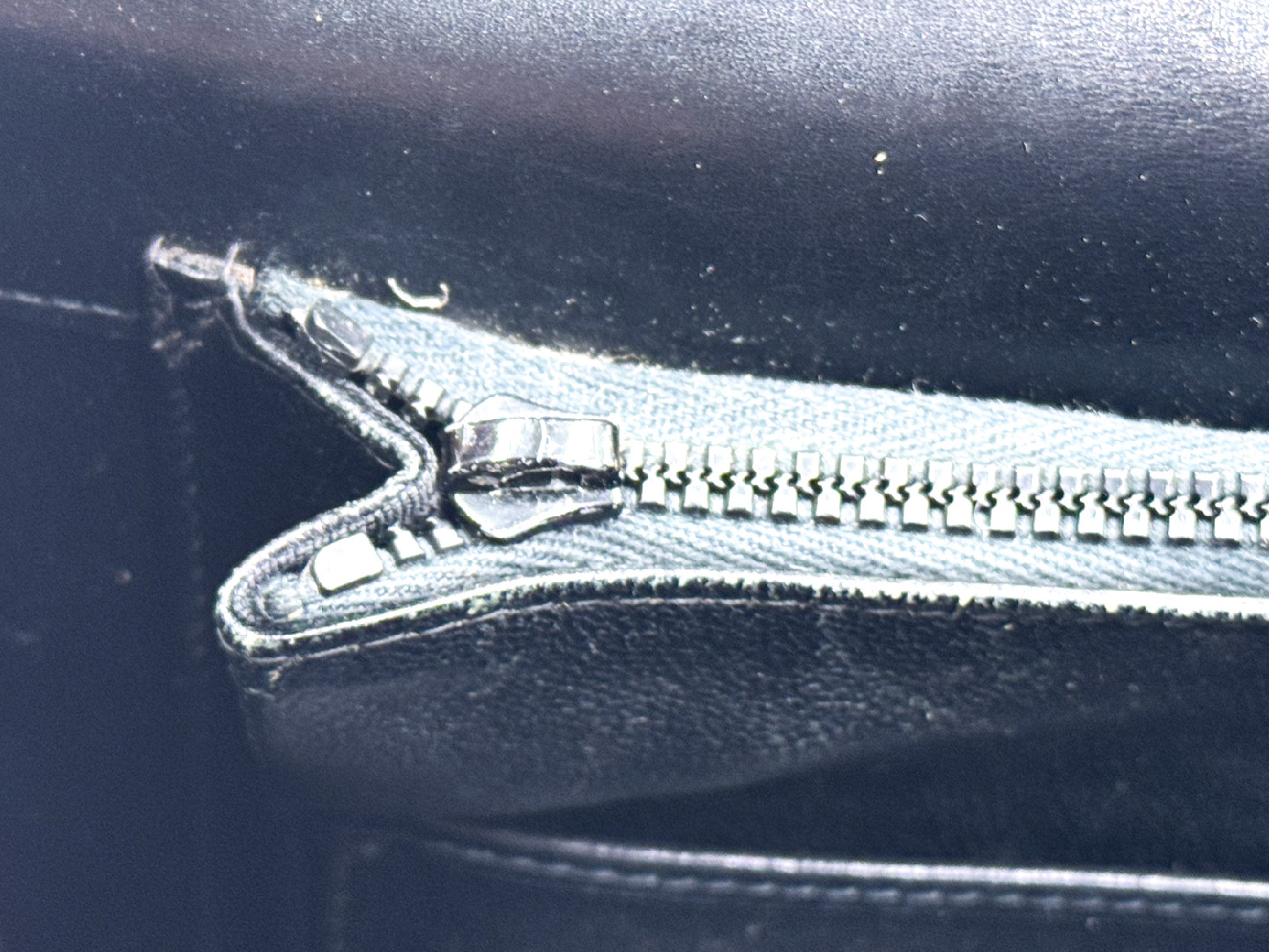 Leather Handbag, Vintage Black with Silver Hardware — view 11