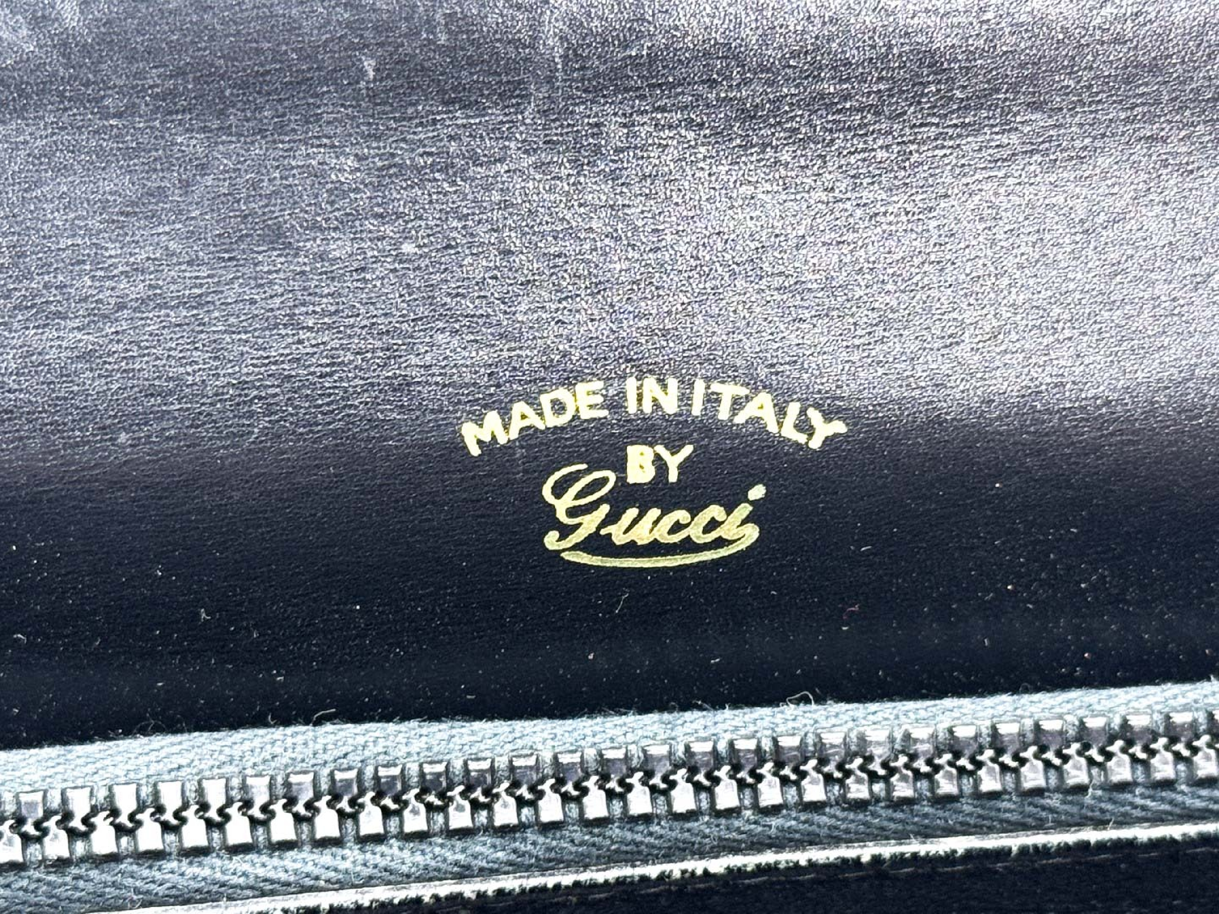 Leather Handbag, Vintage Black with Silver Hardware — view 10