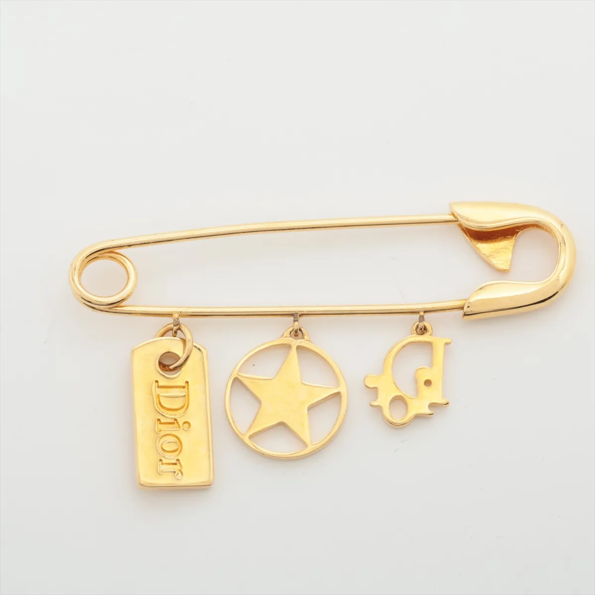 logo pin brooch, GP gold, — view 2