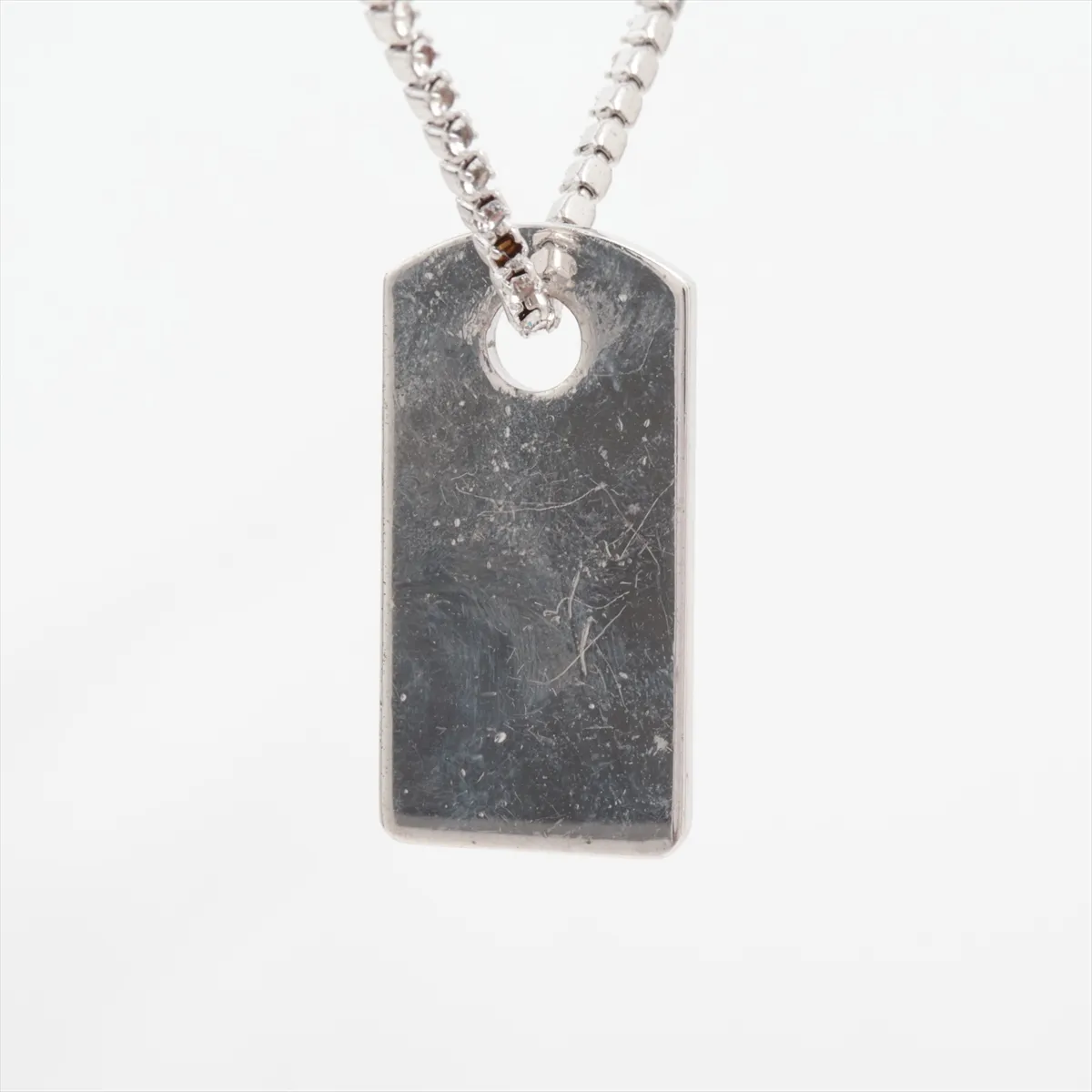 logo necklace, gold plated with rhinestones, silver. There are dents, — view 2