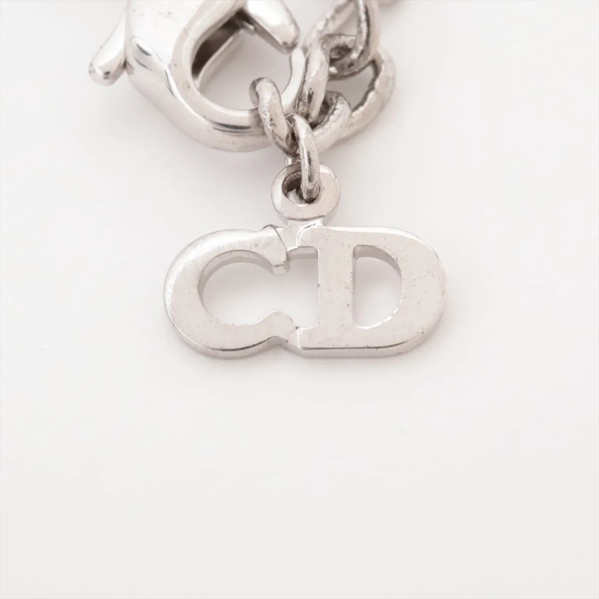 logo necklace, gold plated with rhinestones, silver. There are dents, — view 4