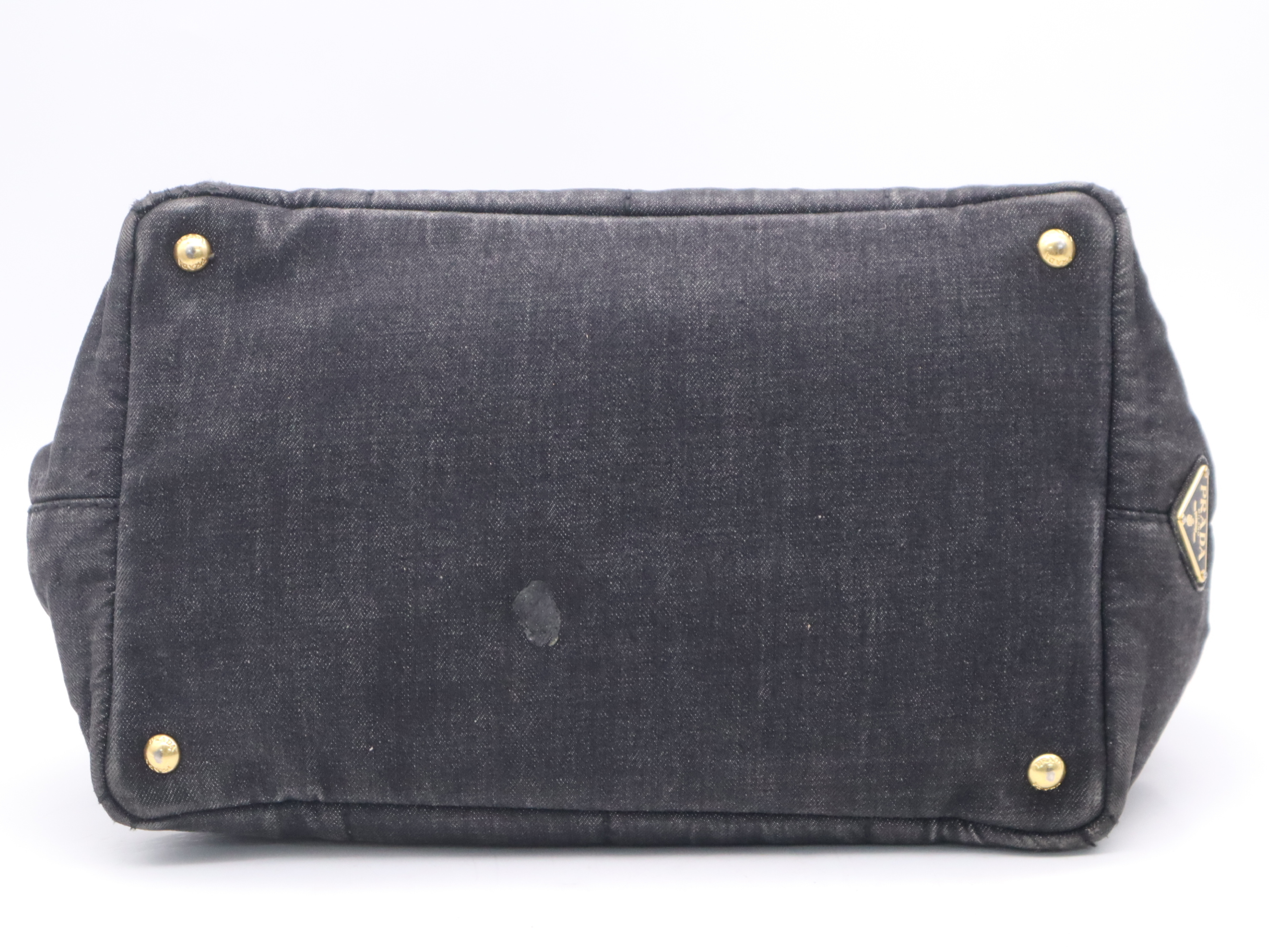 Denim Canapa Tote Bag, Medium Size, Black Handbag — view 4