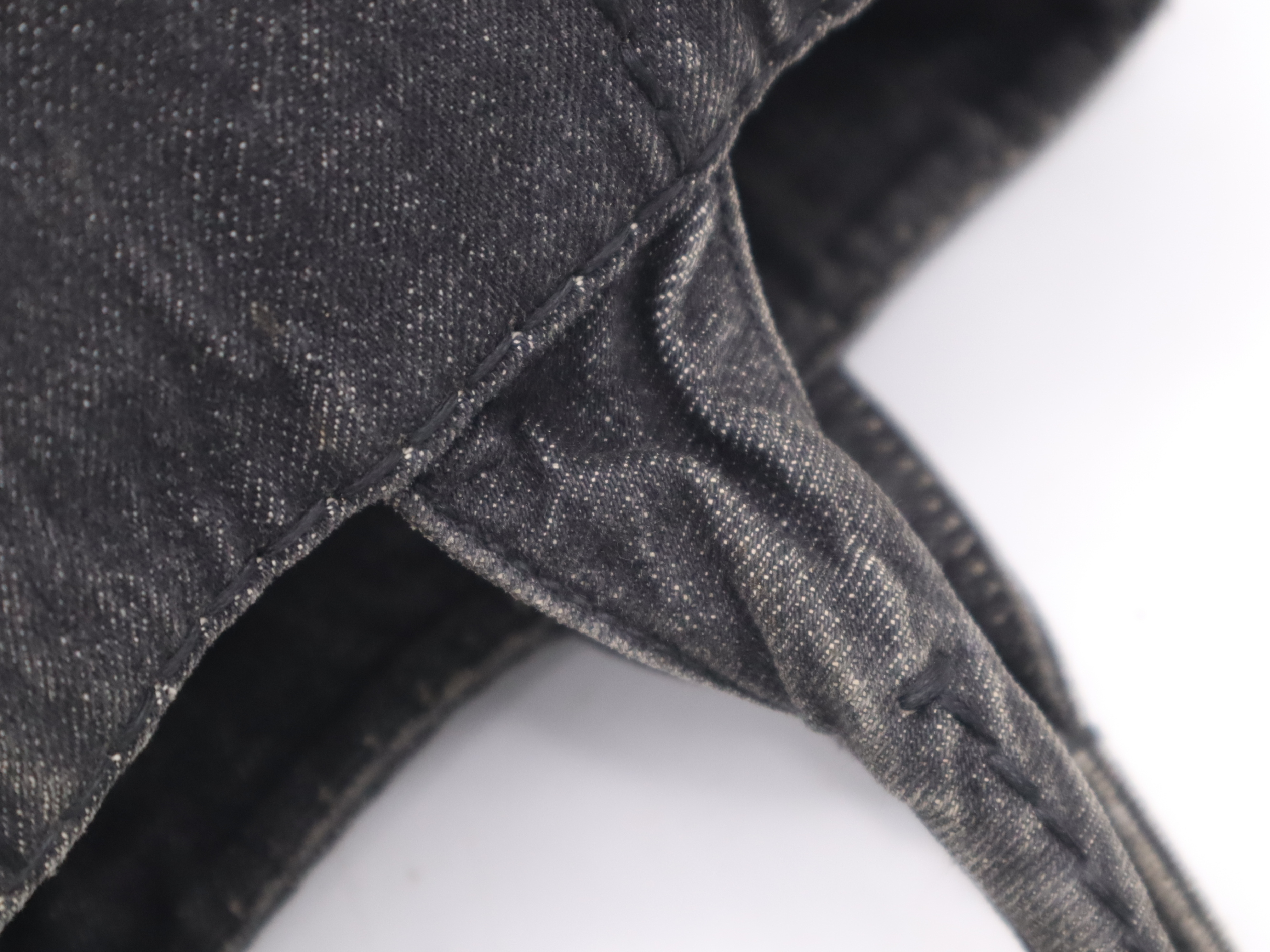 Denim Canapa Tote Bag, Medium Size, Black Handbag — view 8
