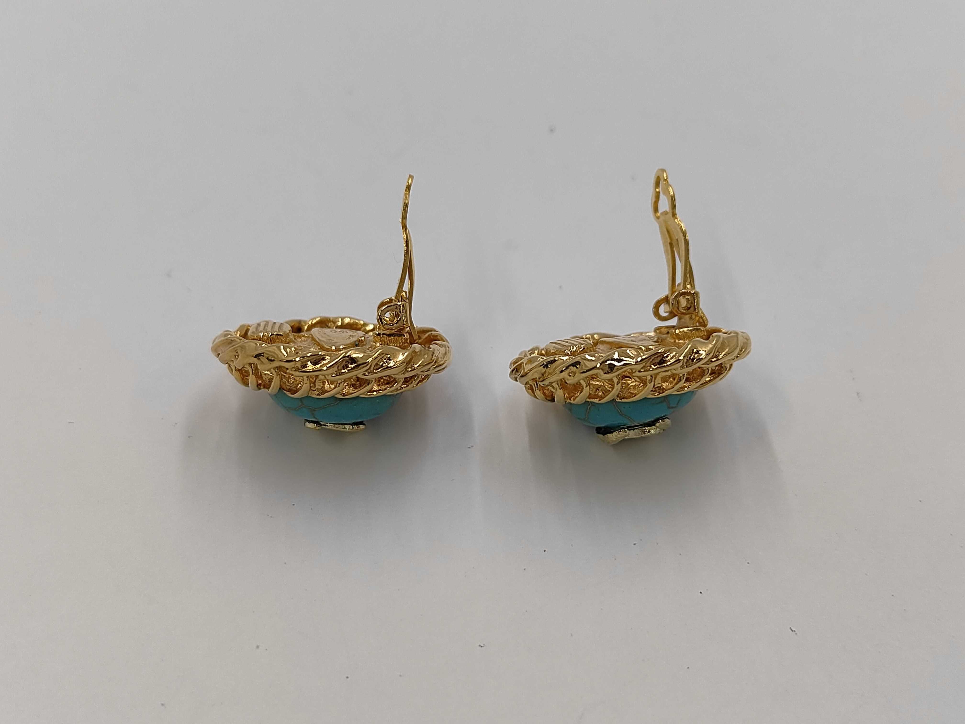 brand jewelry earrings with light blue stones. — view 2
