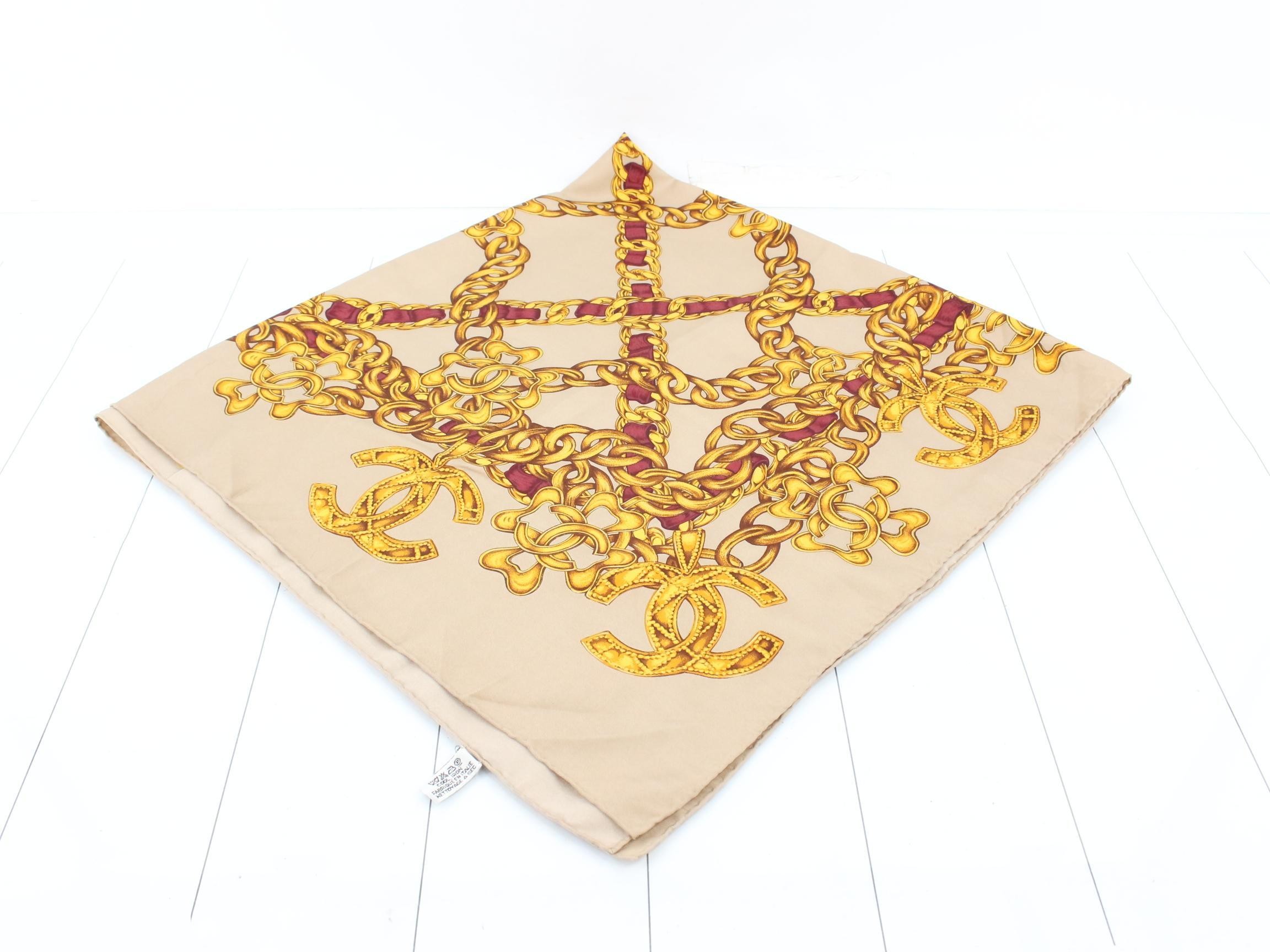 Vintage Coco Mark Large Silk Scarf with Tag — view 2