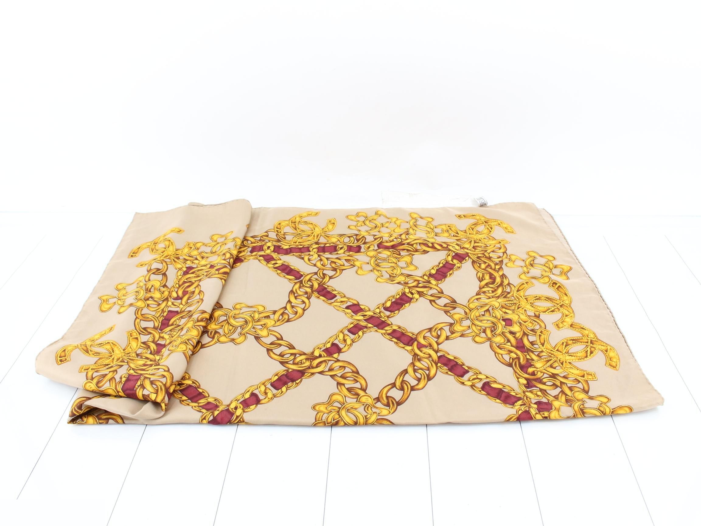 Vintage Coco Mark Large Silk Scarf with Tag — view 3