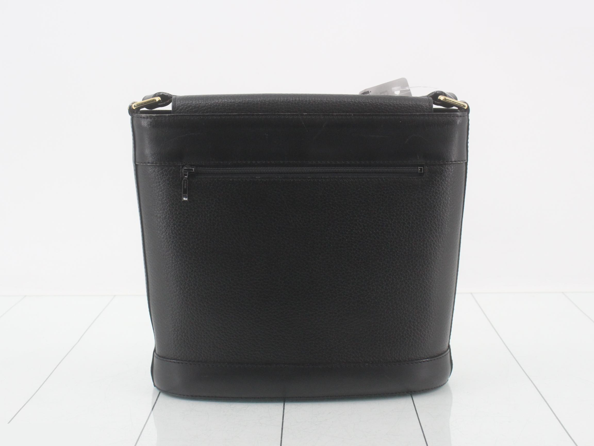 Leather shoulder bag, black — view 2