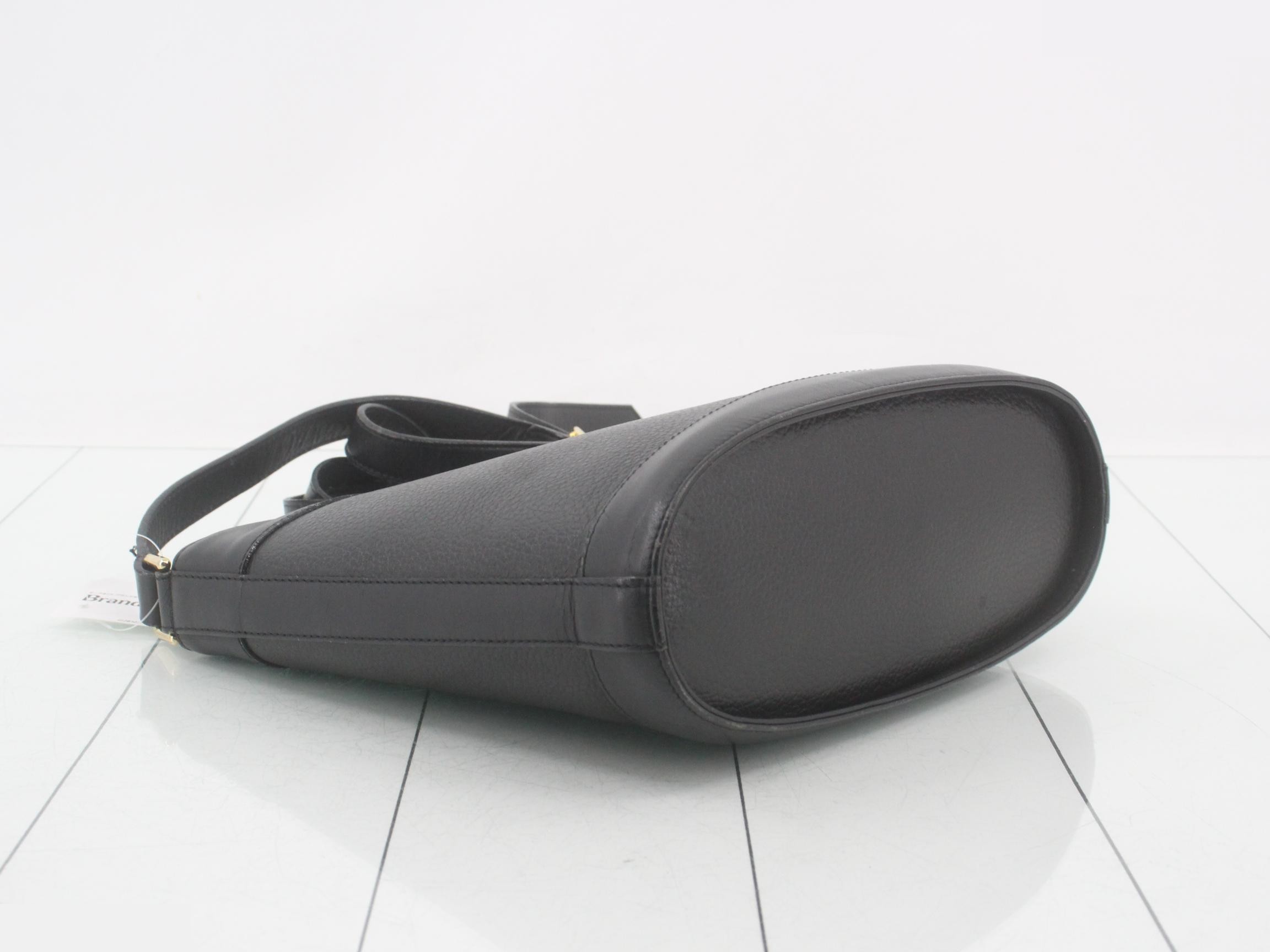 Leather shoulder bag, black — view 5