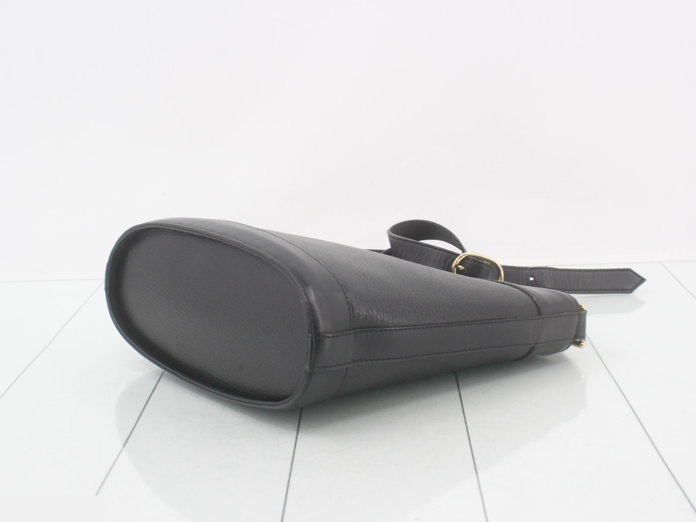 Leather shoulder bag, black — view 6