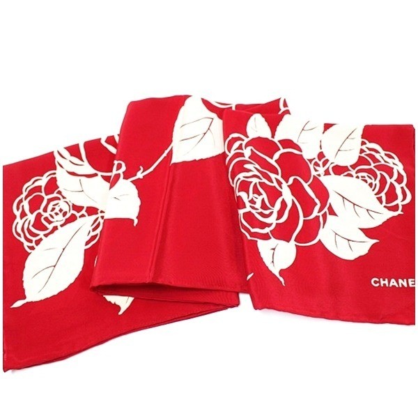 scarf, floral pattern, red — view 6