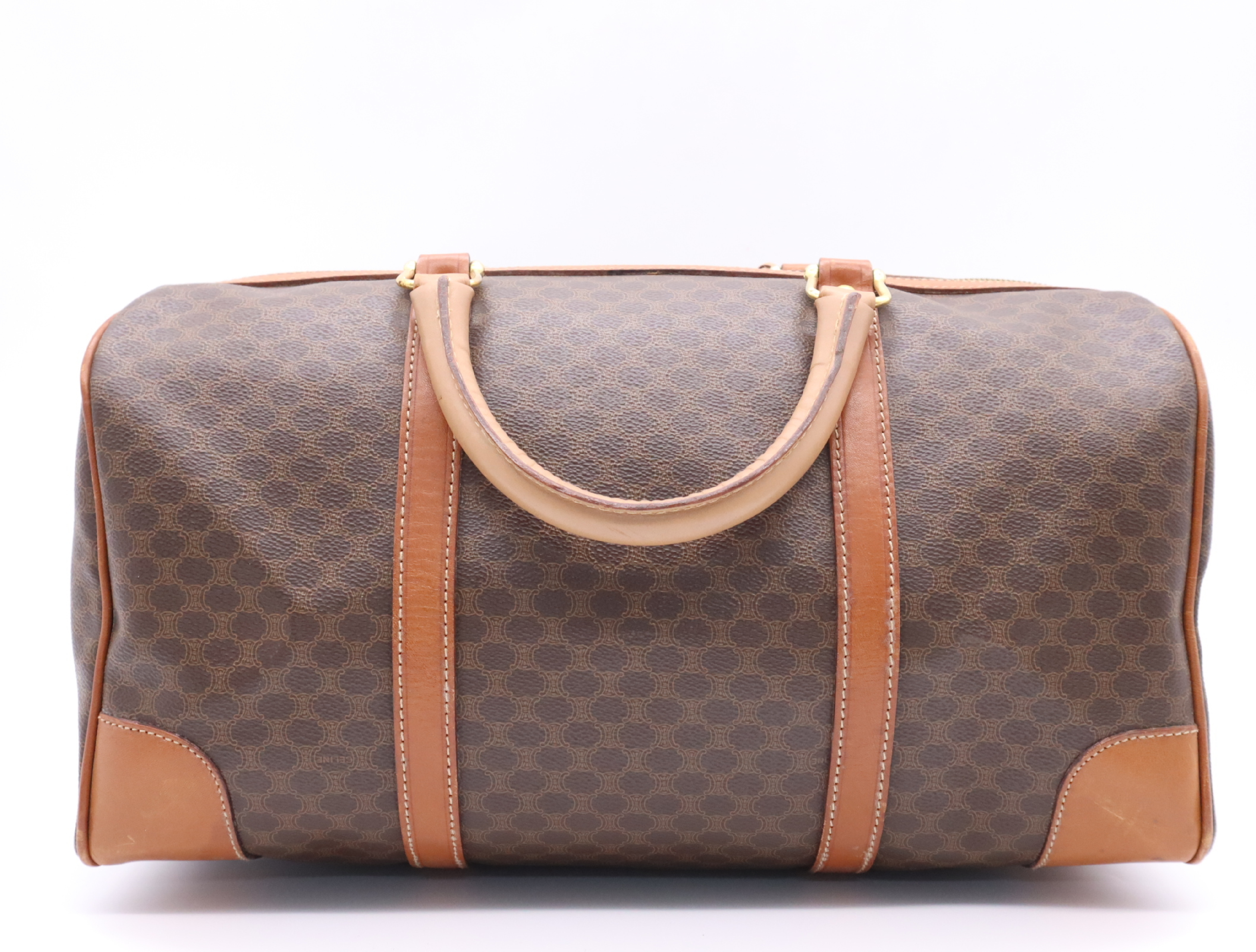 Leather Macadam Pattern Boston Bag with Key and Clochette — view 2