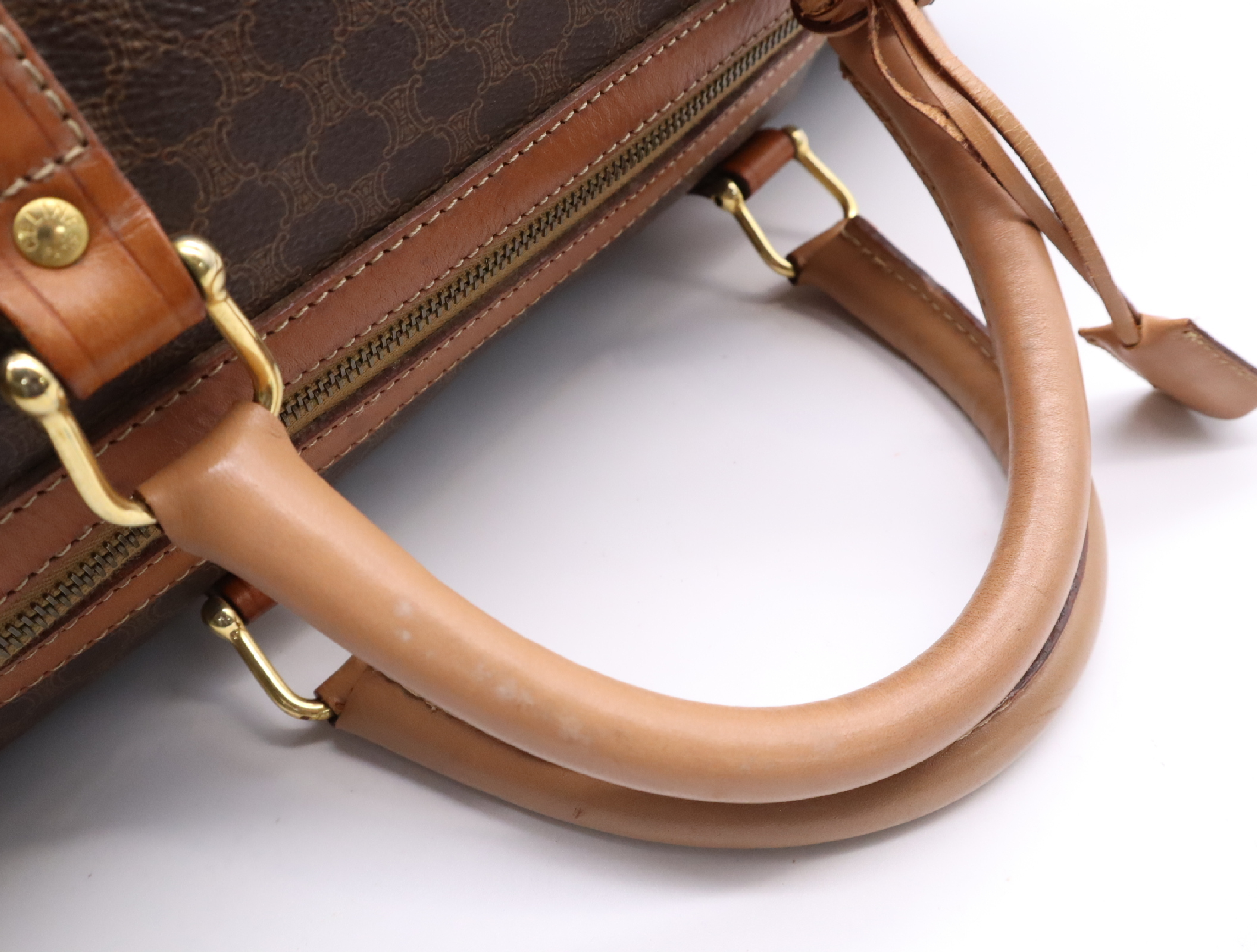 Leather Macadam Pattern Boston Bag with Key and Clochette — view 12