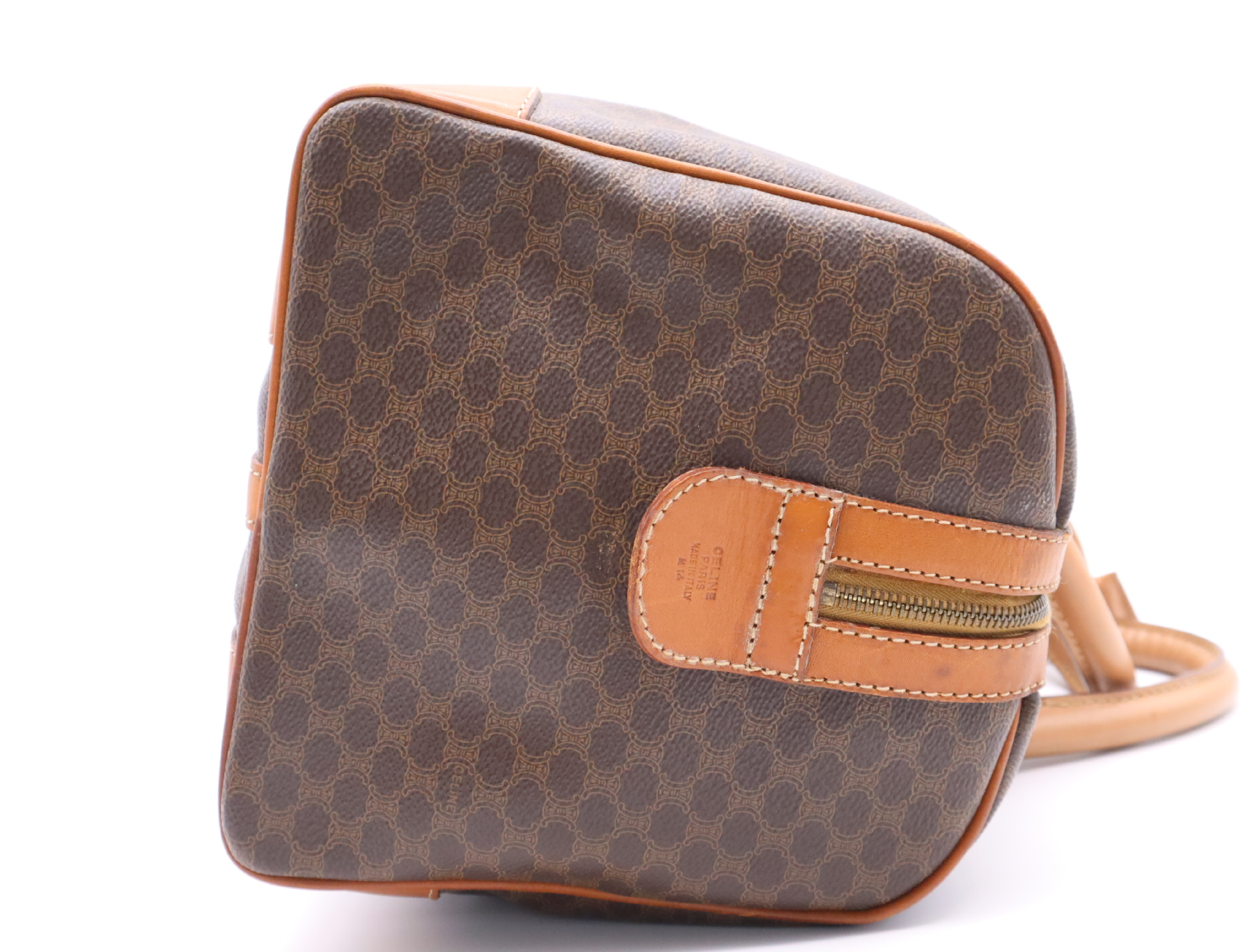 Leather Macadam Pattern Boston Bag with Key and Clochette — view 5