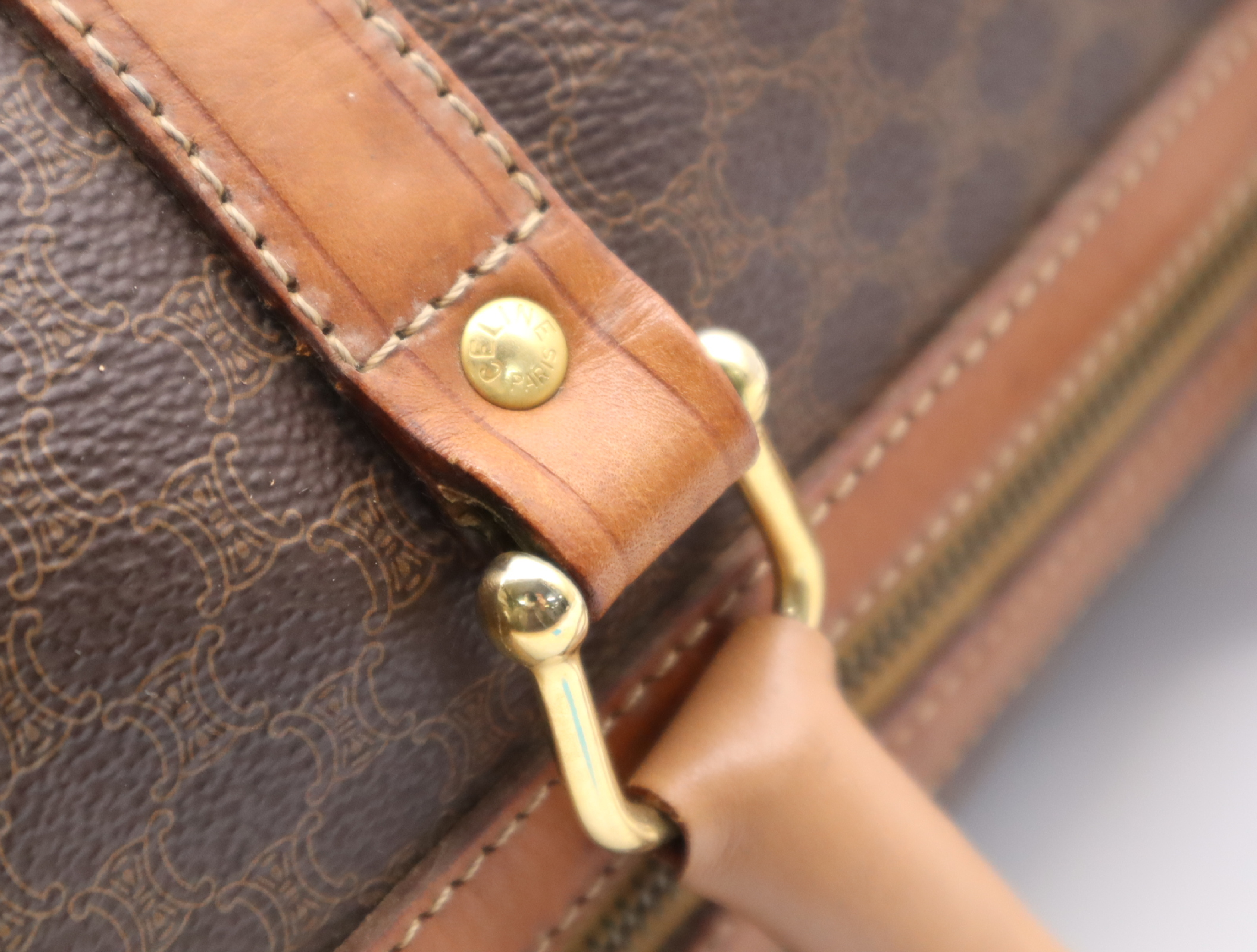 Leather Macadam Pattern Boston Bag with Key and Clochette — view 9
