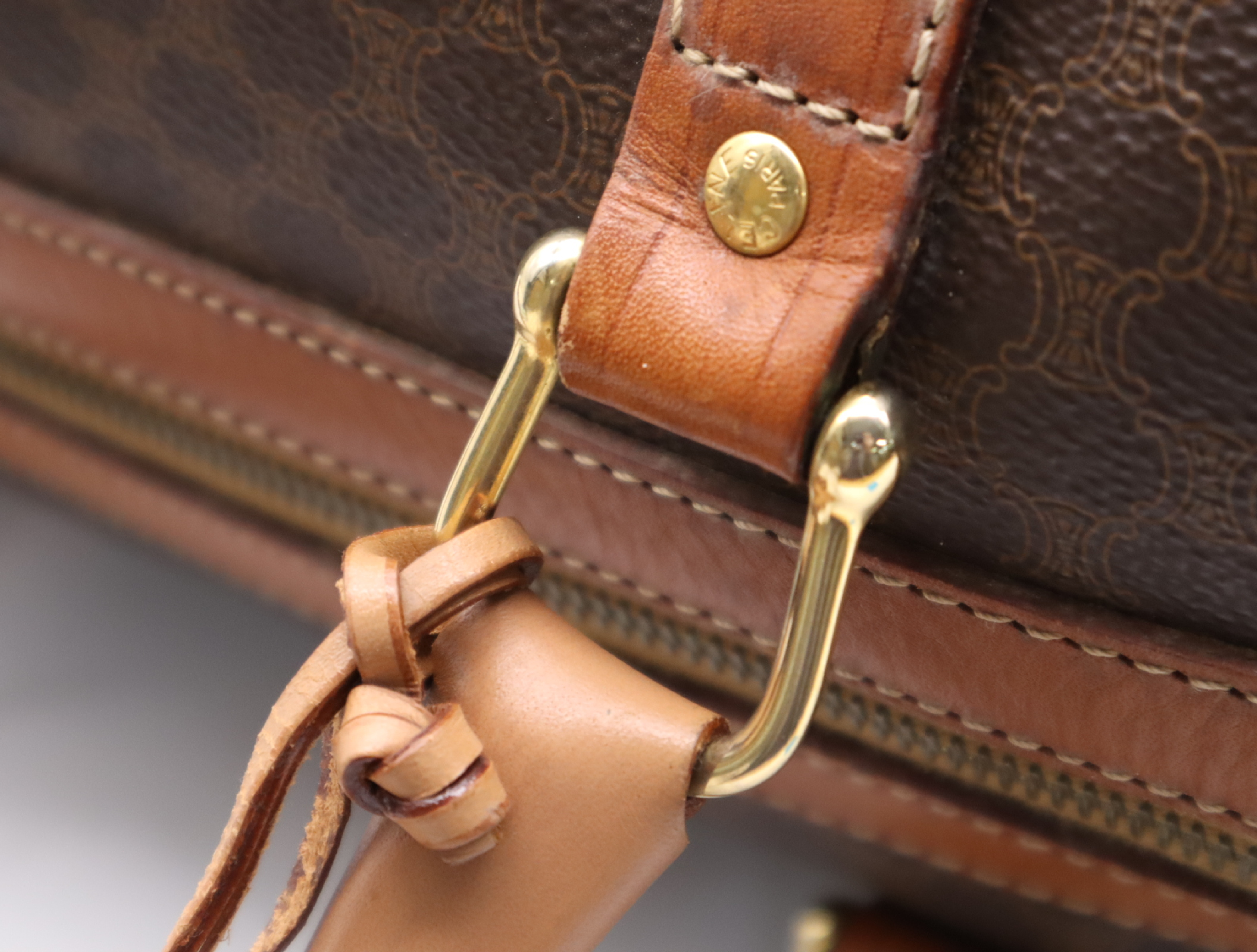 Leather Macadam Pattern Boston Bag with Key and Clochette — view 10