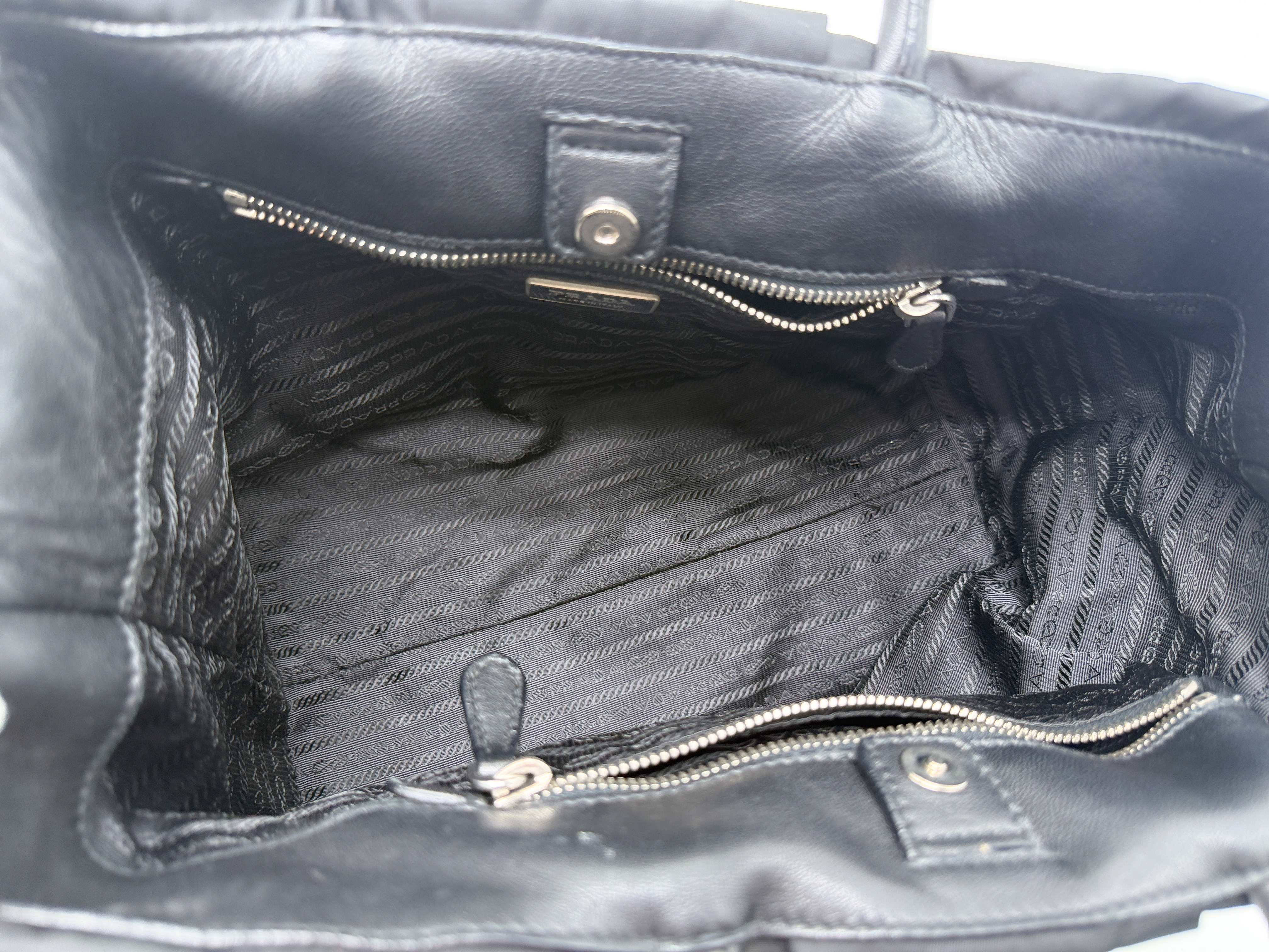 Nylon Leather Black Handbag — view 13