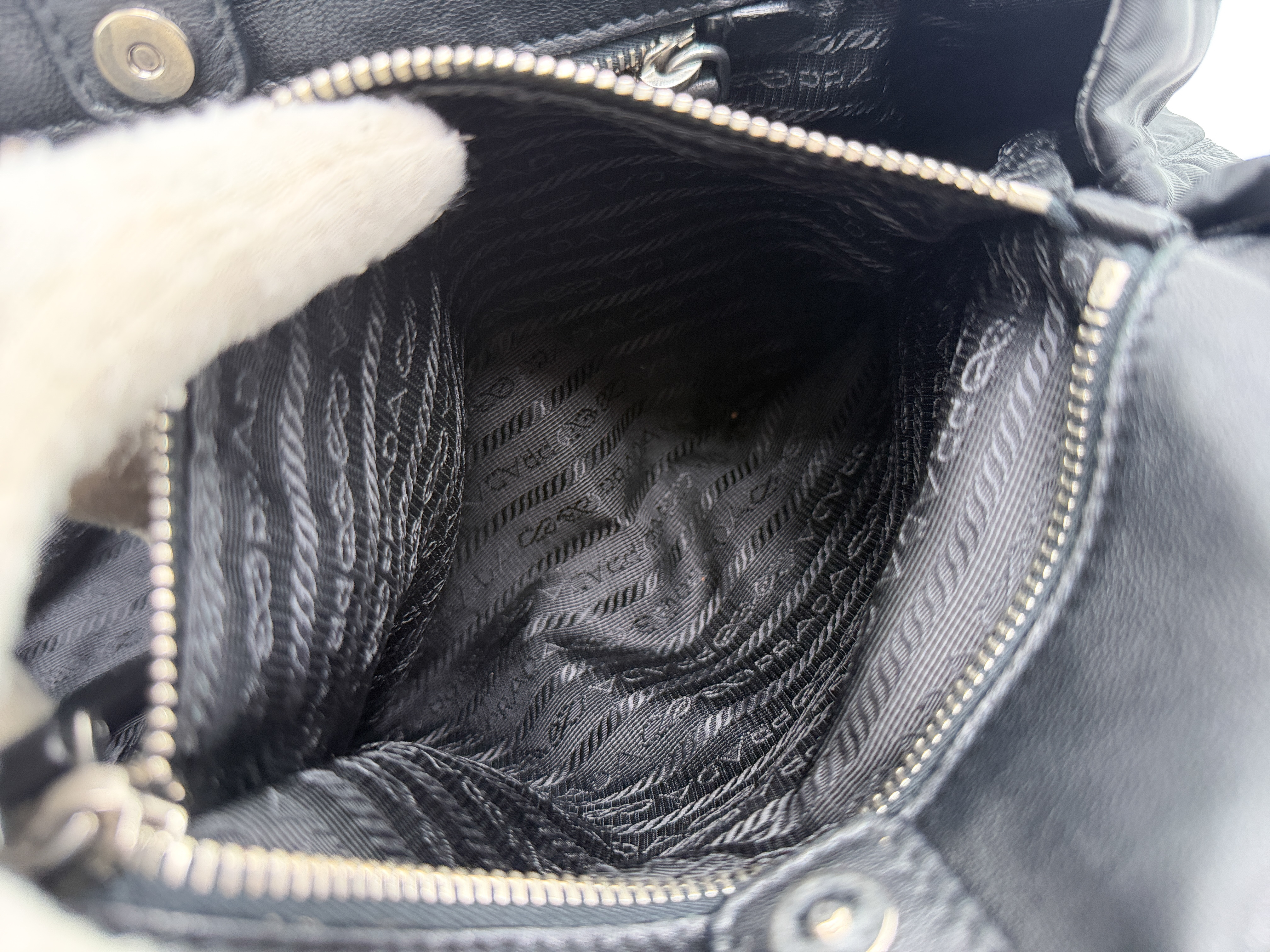 Nylon Leather Black Handbag — view 14