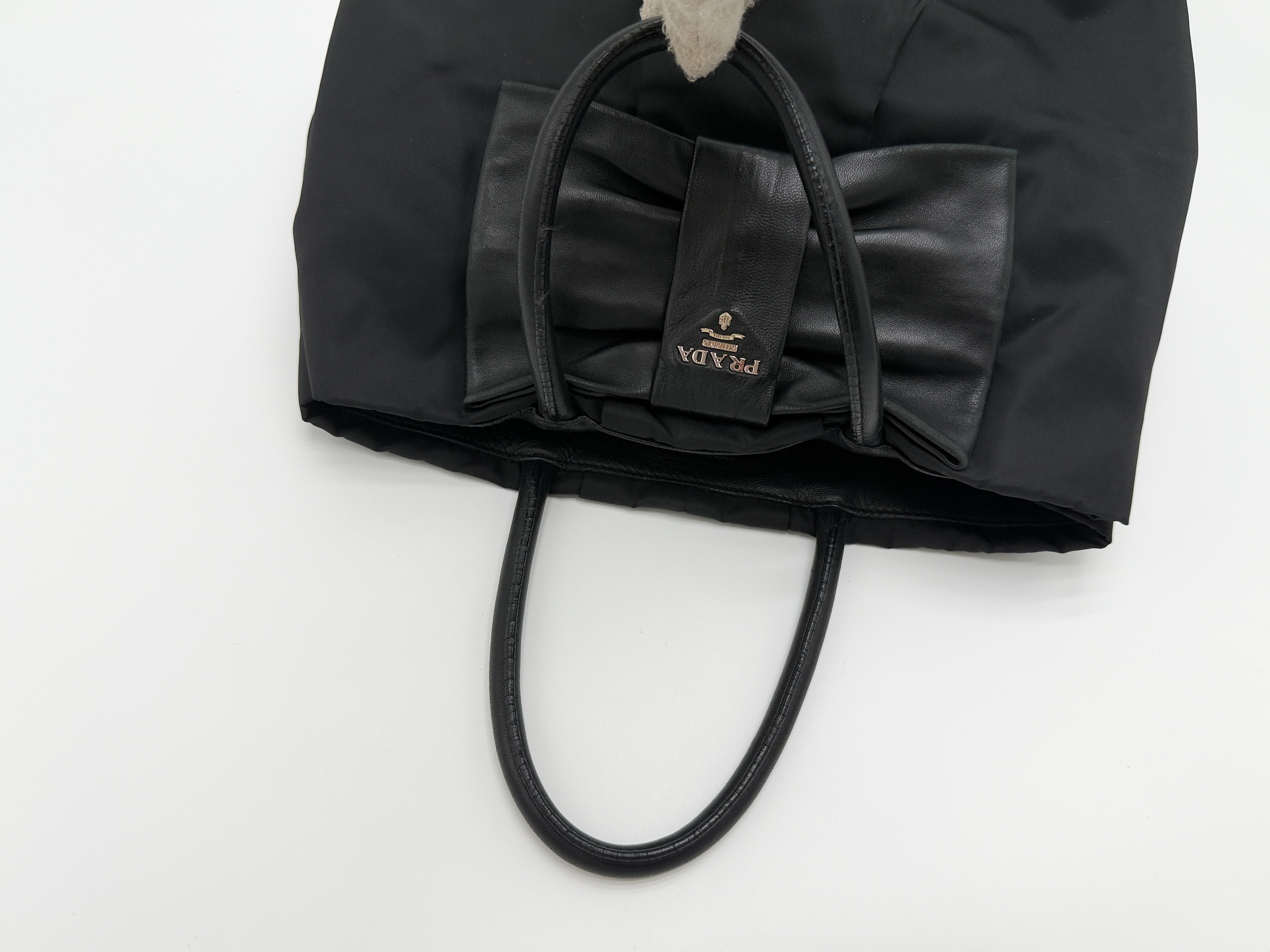 Nylon Leather Black Handbag — view 6