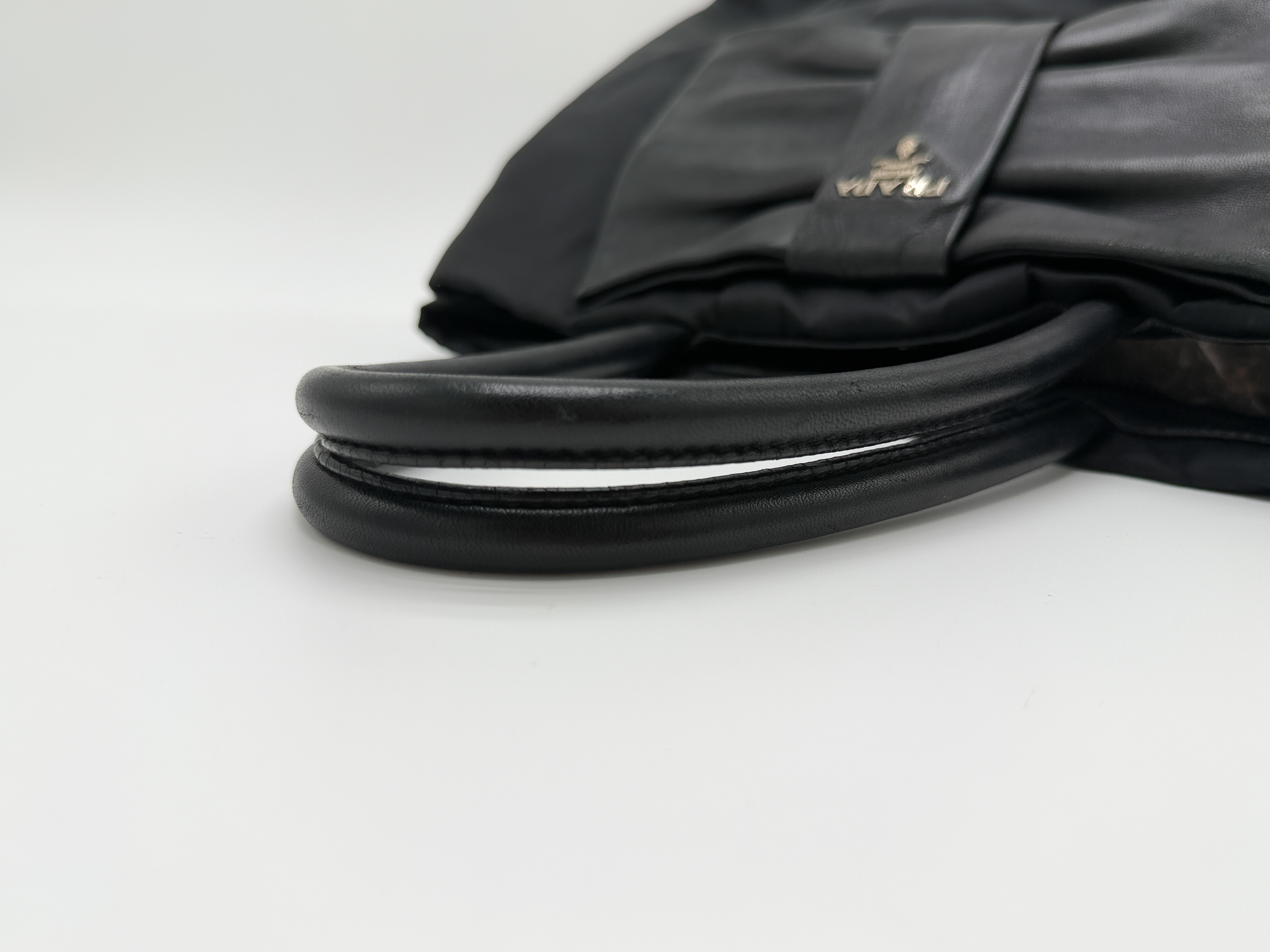 Nylon Leather Black Handbag — view 7