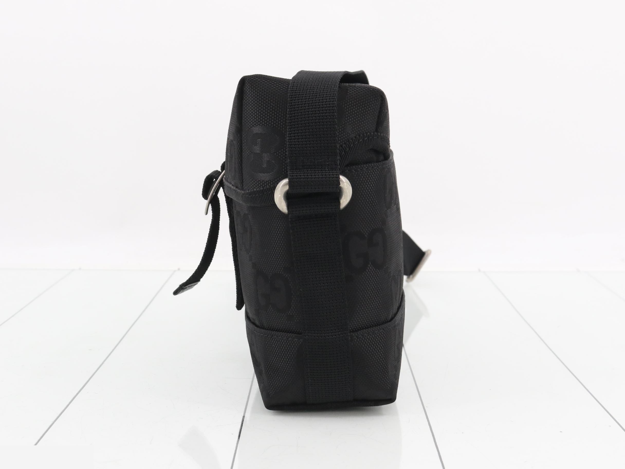 GG Nylon Off the Grid Shoulder Bag, Black, Silver Hardware — view 3