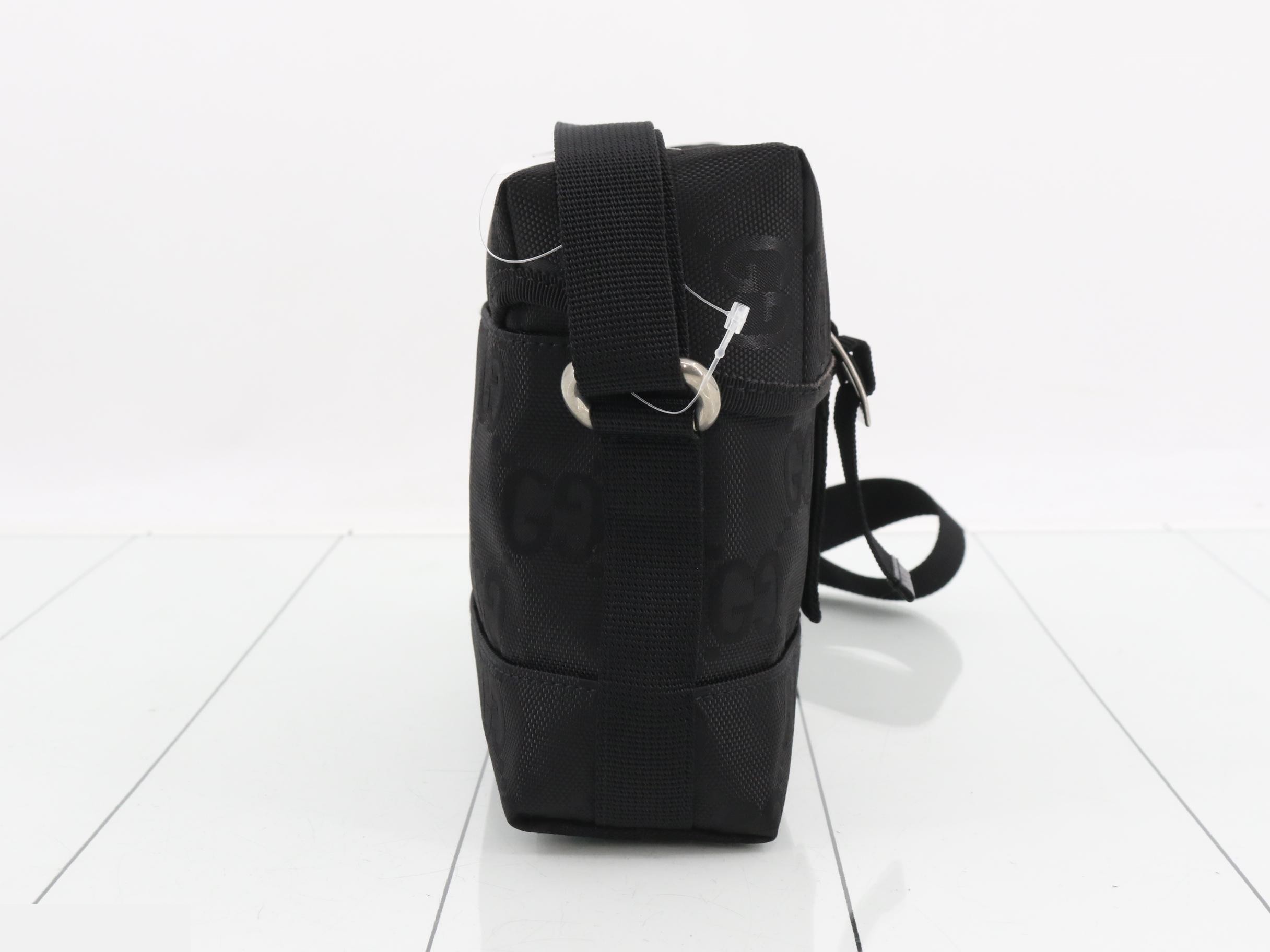 GG Nylon Off the Grid Shoulder Bag, Black, Silver Hardware — view 4