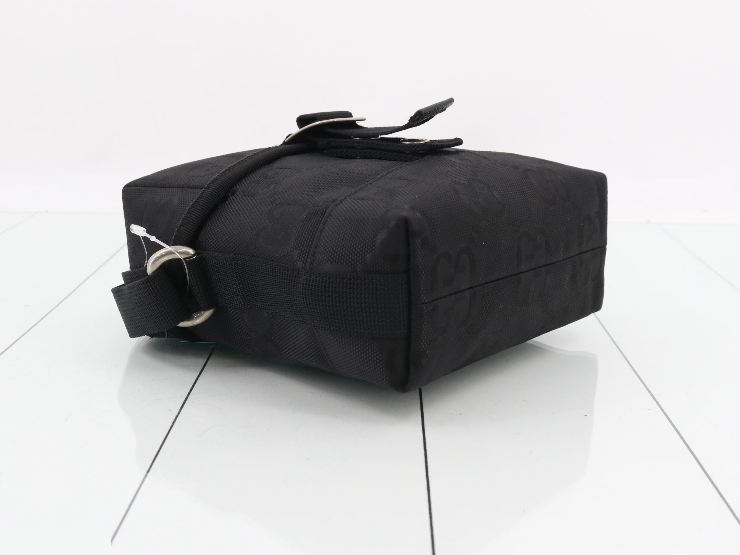 GG Nylon Off the Grid Shoulder Bag, Black, Silver Hardware — view 5