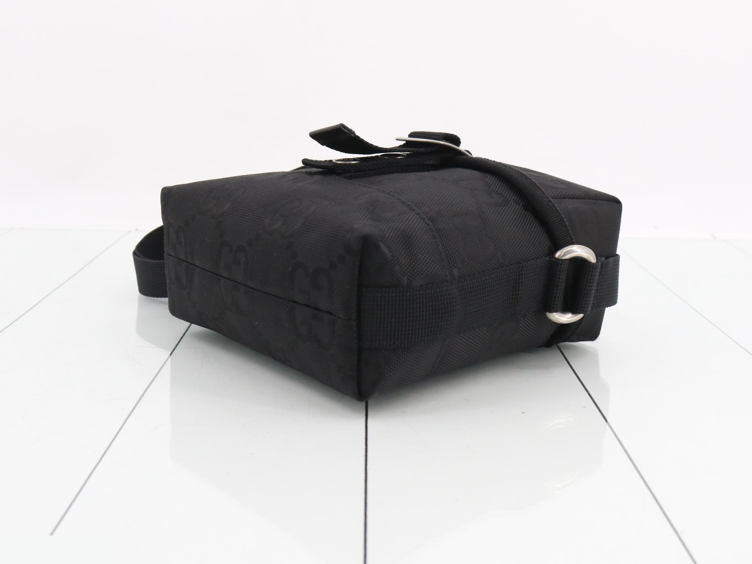GG Nylon Off the Grid Shoulder Bag, Black, Silver Hardware — view 6