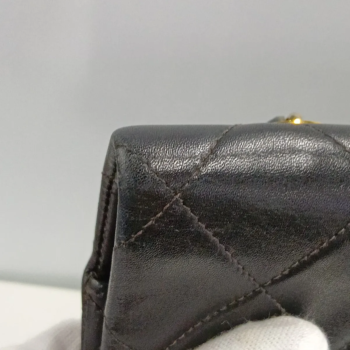 Large Matelassé 34 Maxi Lambskin Double Flap Double Chain Bag, Black with Gold Hardware, 2351850, Series 2, A01094 — view 10