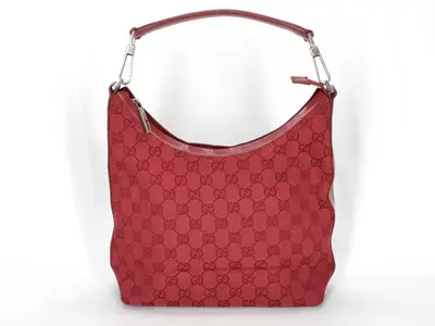 GG Canvas Hobo Bag, Red Handbag