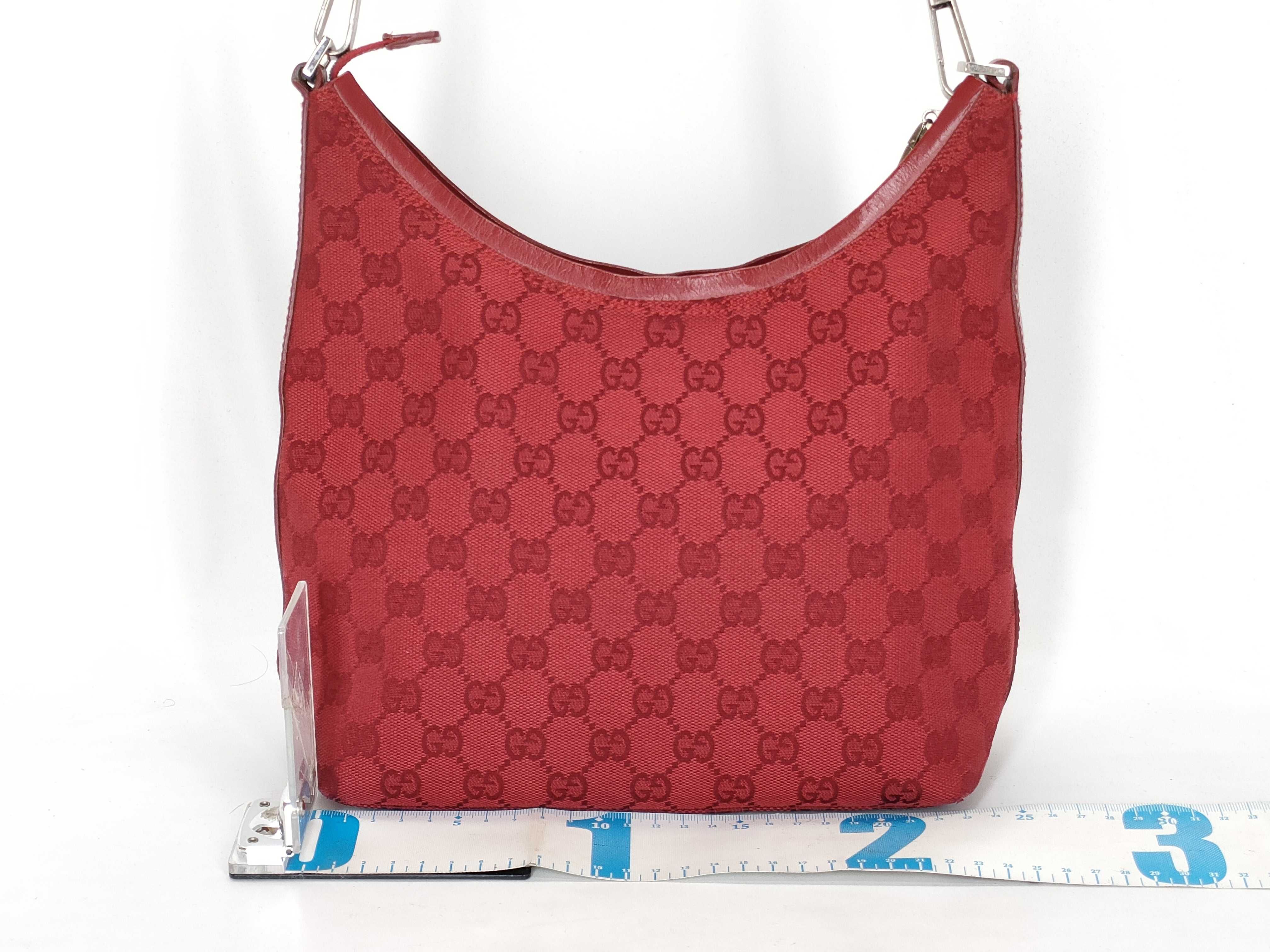 GG Canvas Hobo Bag, Red Handbag — view 2