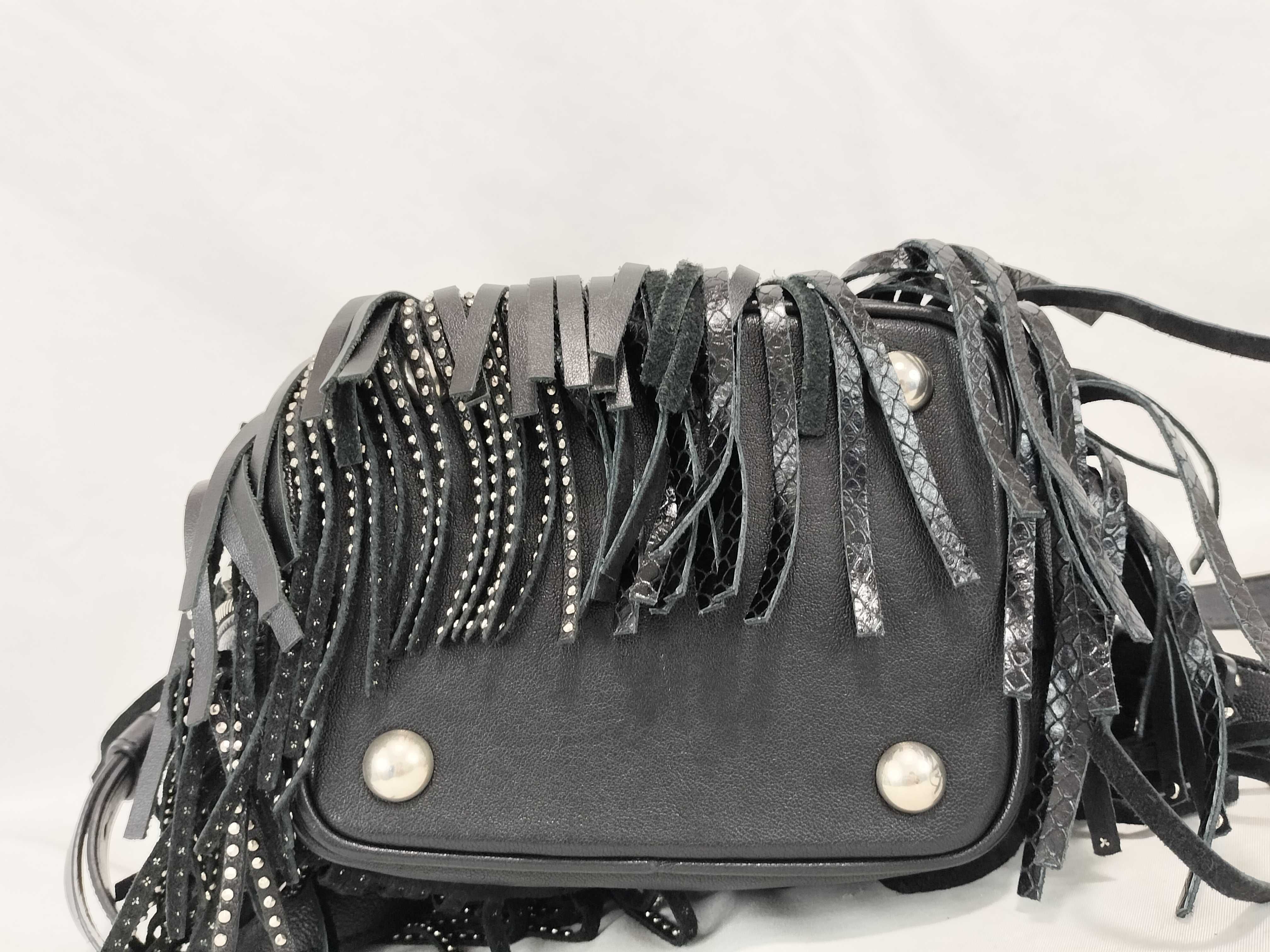 Emmanuel Leather 2-Way Handbag, Black, 357603 (Handbag) — view 8