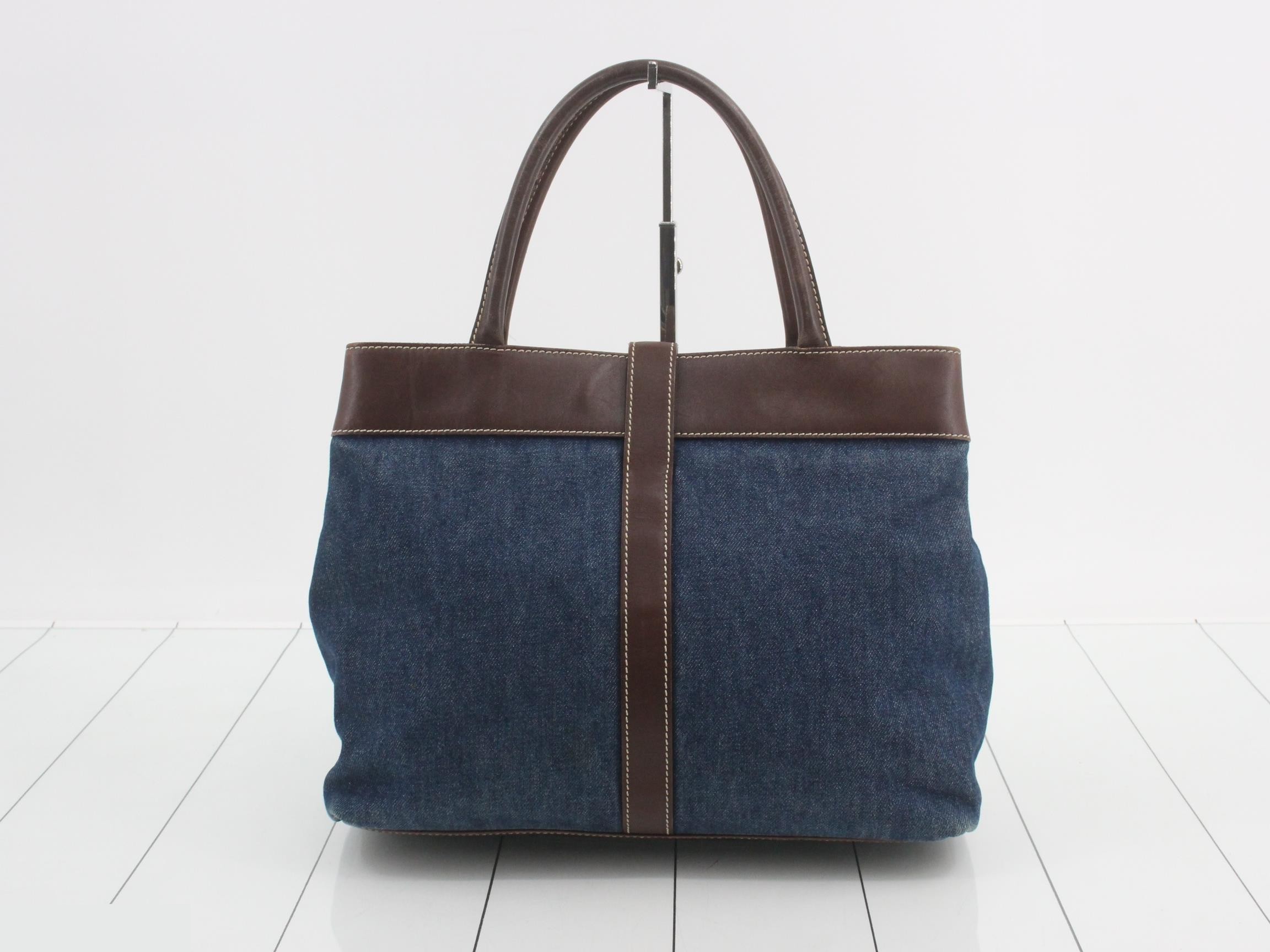Turnlock Denim Tote Bag — view 2