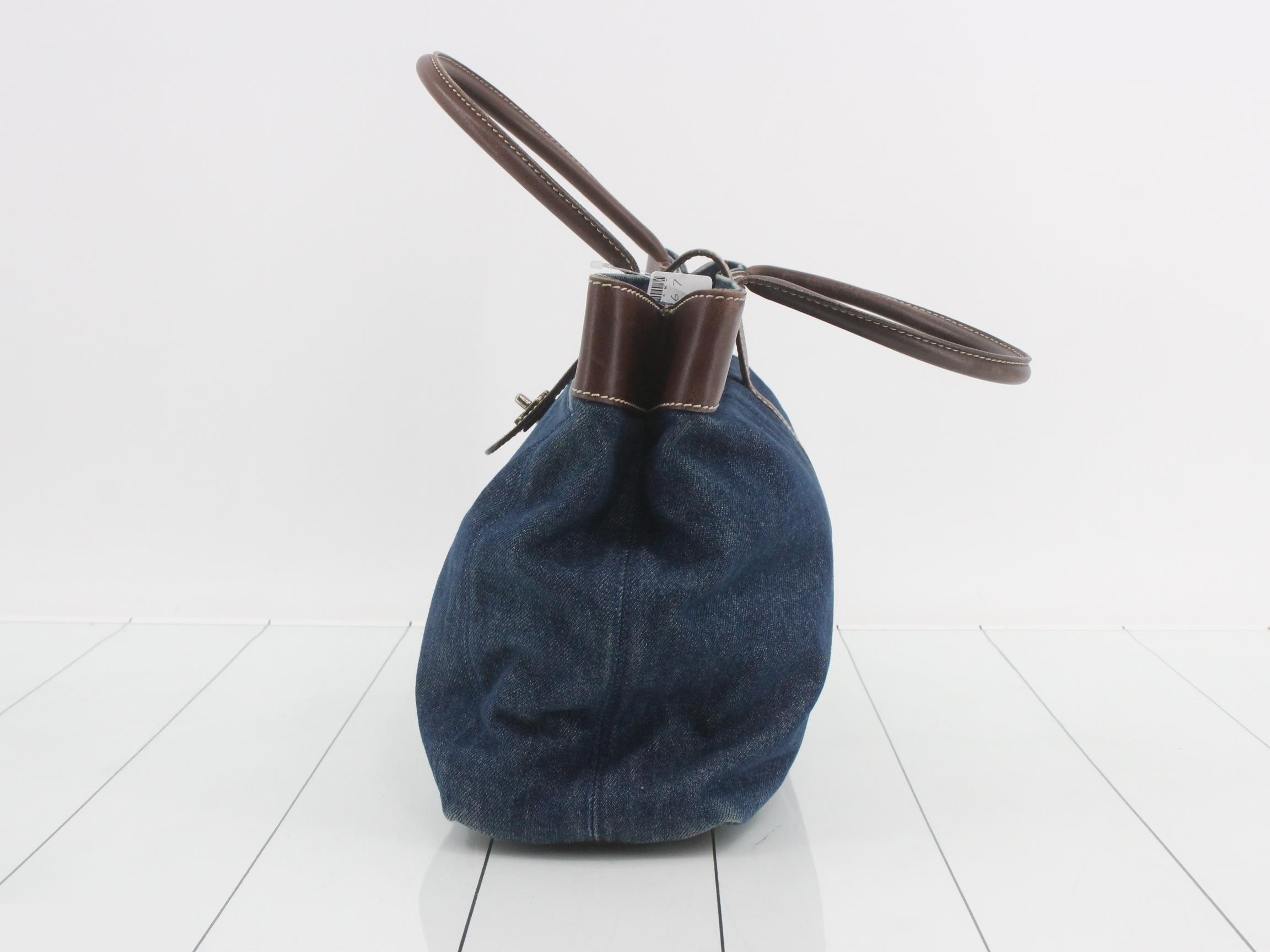 Turnlock Denim Tote Bag — view 3