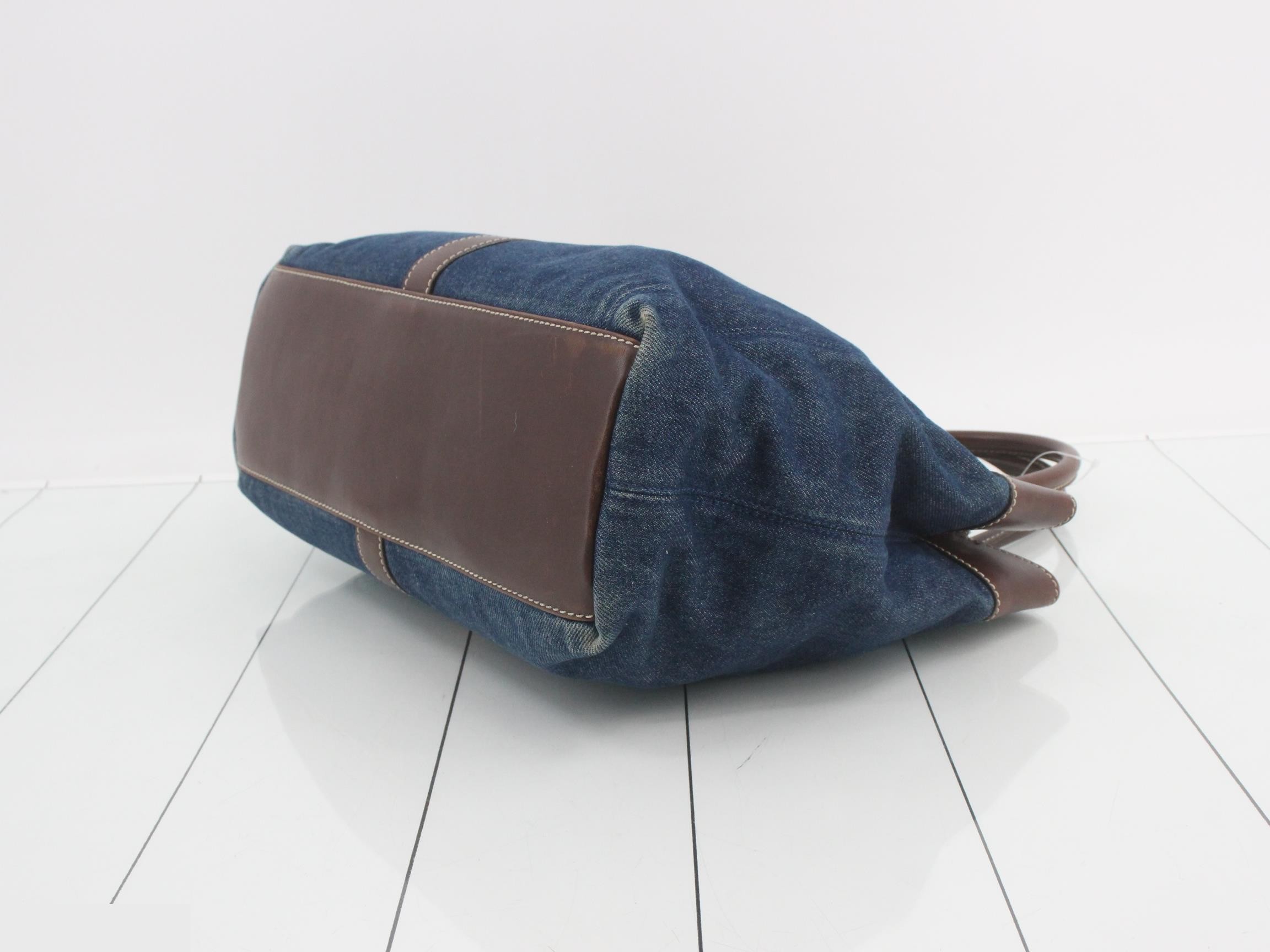 Turnlock Denim Tote Bag — view 6