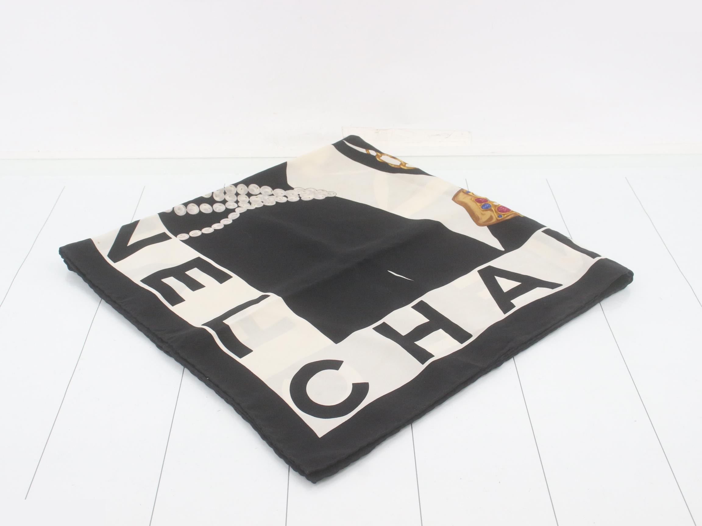 Vintage large silk scarf with tags — view 2